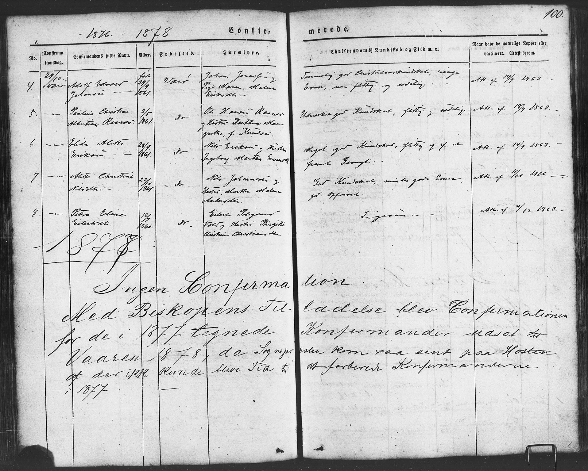 Ministerialprotokoller, klokkerbøker og fødselsregistre - Nordland, AV/SAT-A-1459/807/L0121: Parish register (official) no. 807A04, 1846-1879, p. 100