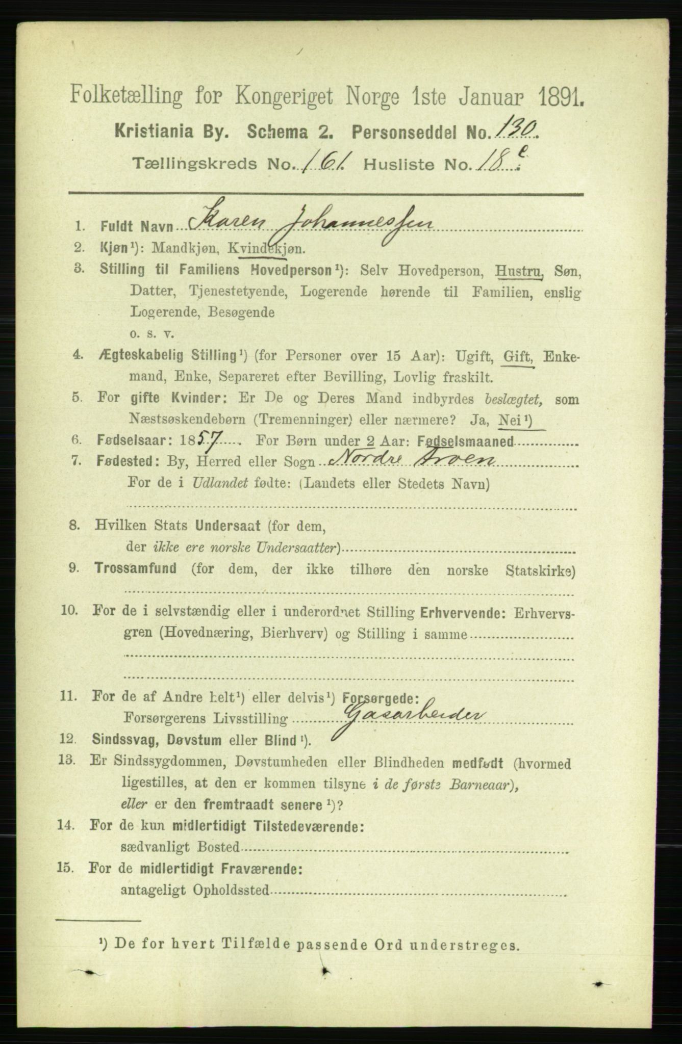 RA, 1891 census for 0301 Kristiania, 1891, p. 92083
