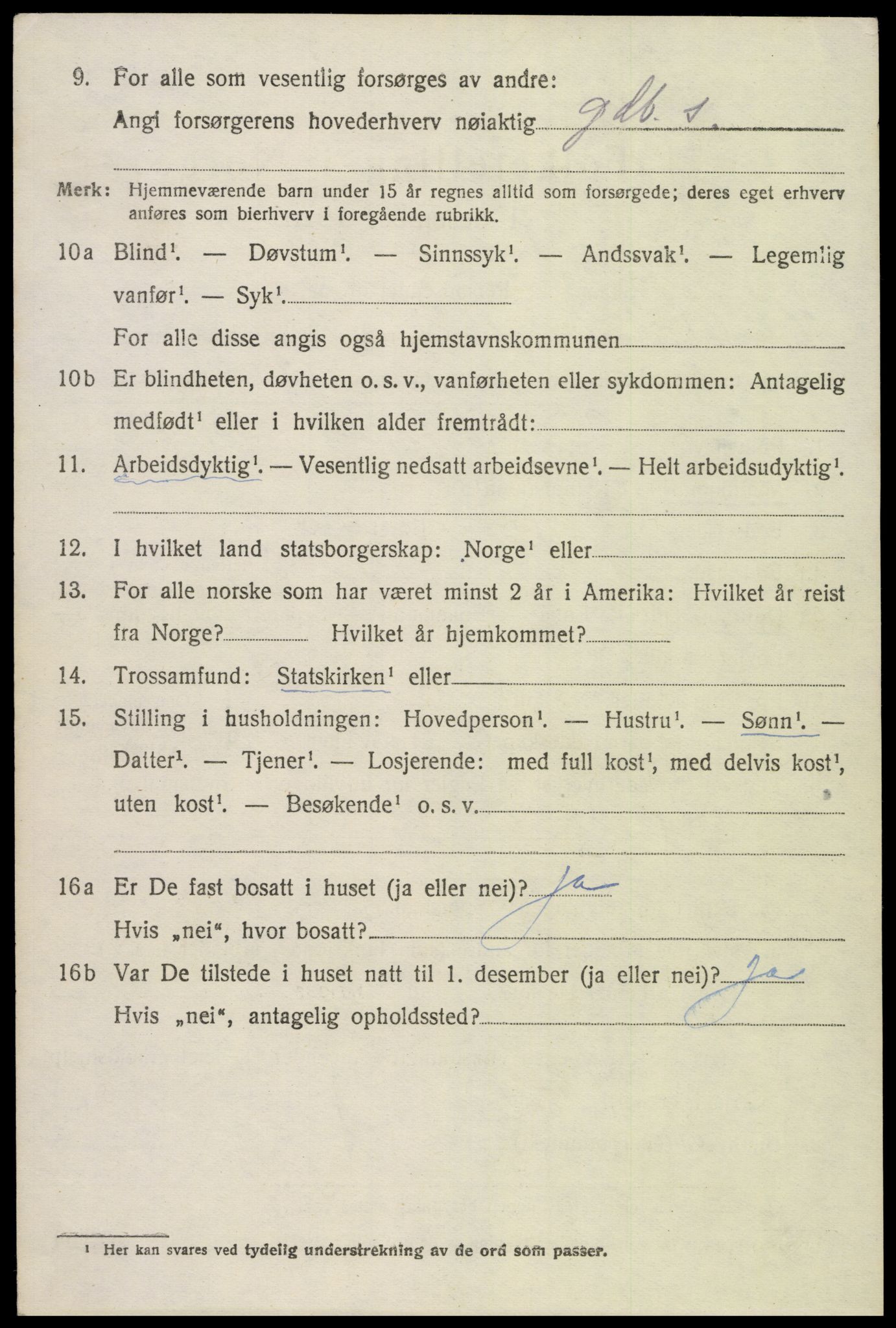 SAK, 1920 census for Hylestad, 1920, p. 467