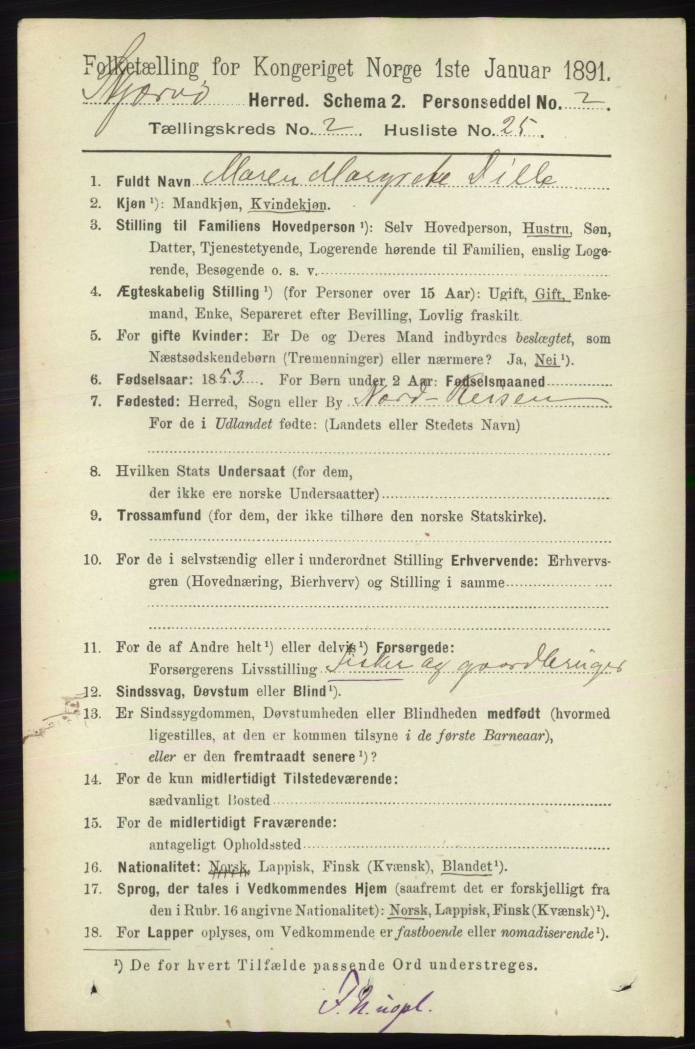 RA, 1891 census for 1941 Skjervøy, 1891, p. 1211