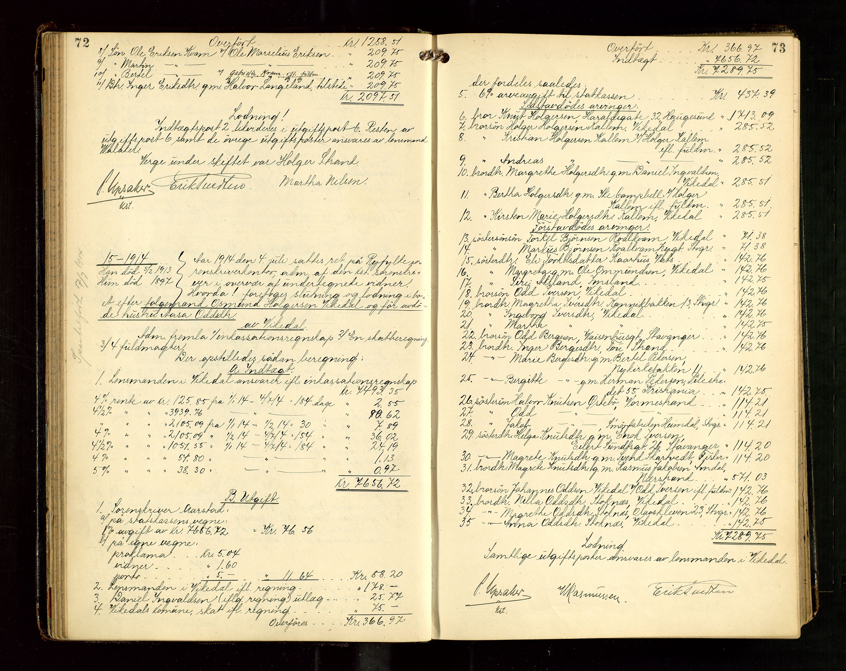 Ryfylke tingrett, AV/SAST-A-100055/001/IV/IVG/L0004: Skifteutlodningsprotokoll Med register, 1912-1918, p. 72-73