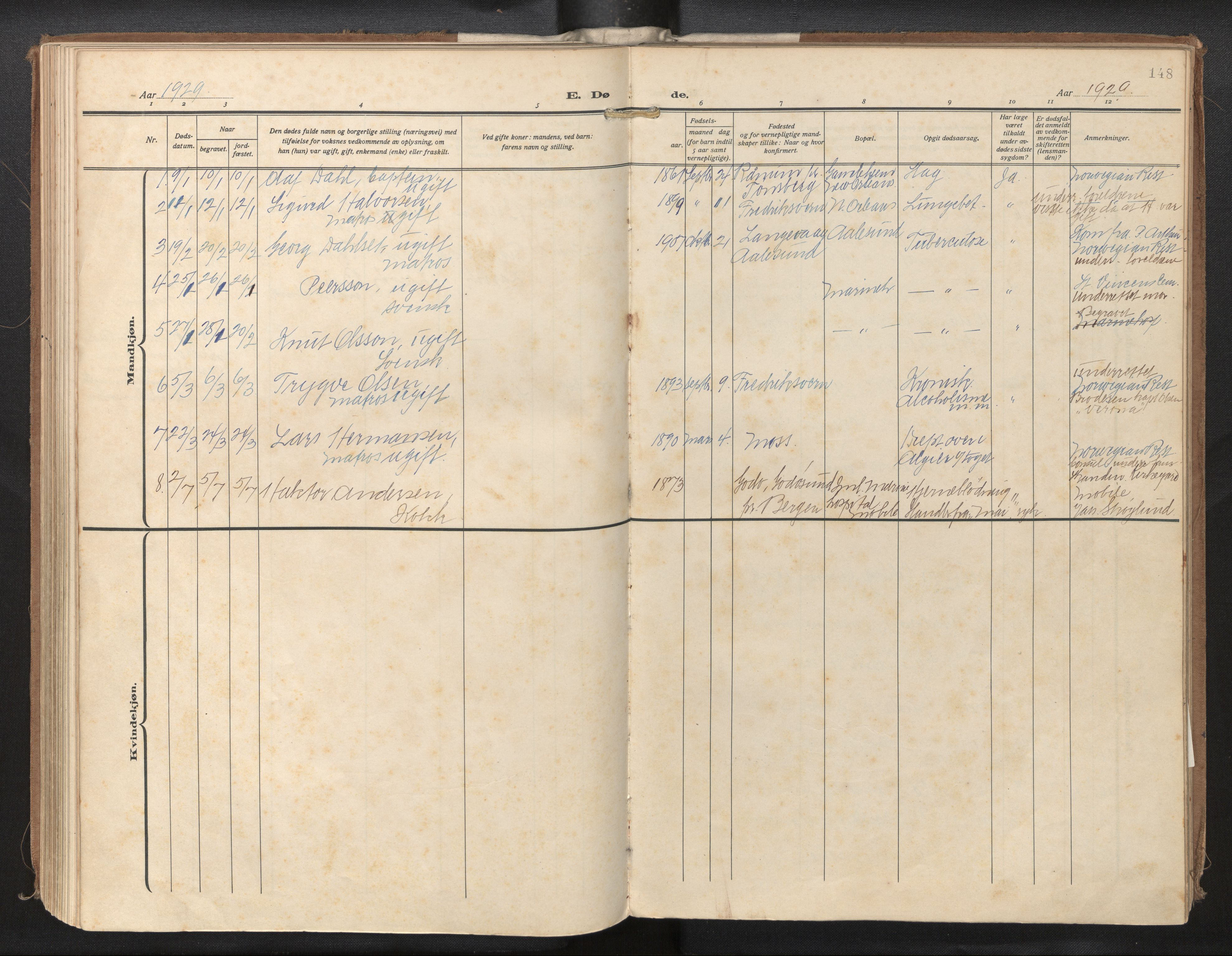 Den norske sjømannsmisjon i utlandet/New Orleans-Mobile-Gulfhavnene, AV/SAB-SAB/PA-0115/H/Ha/L0001: Parish register (official) no. A 1, 1927-1978, p. 147b-148a