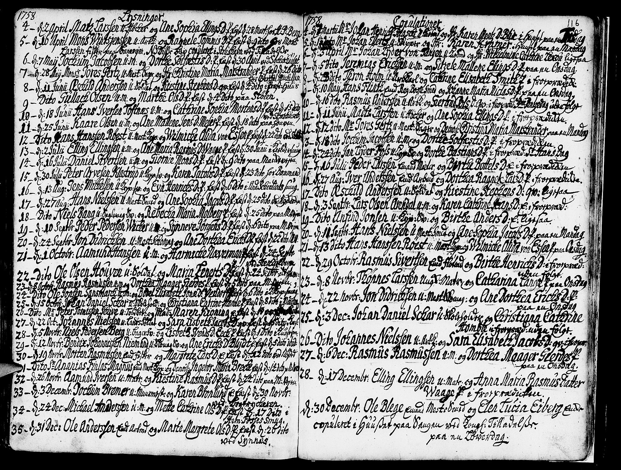 Nykirken Sokneprestembete, SAB/A-77101/H/Haa/L0007: Parish register (official) no. A 7, 1719-1781, p. 116