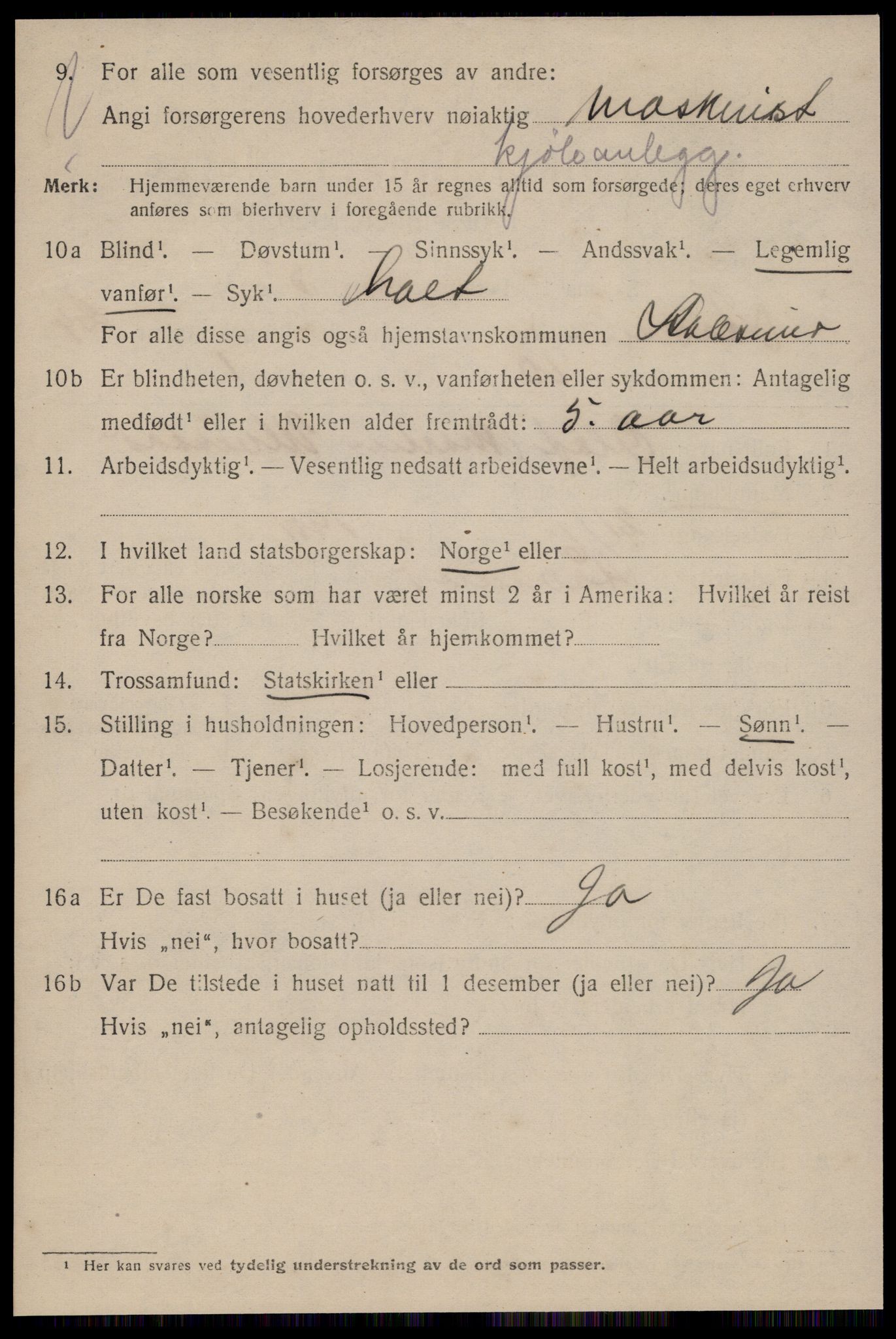 SAT, 1920 census for Ålesund, 1920, p. 43385