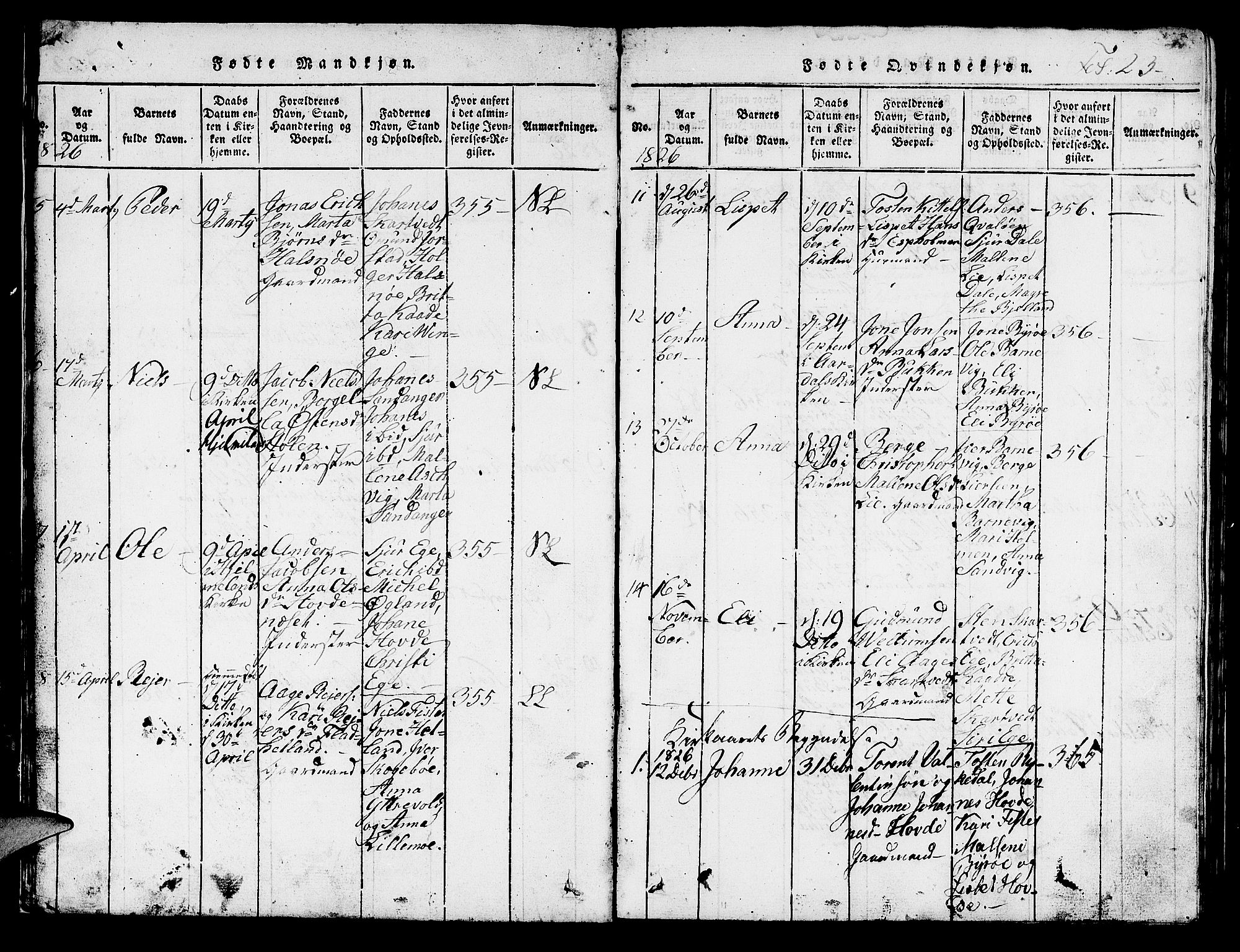 Hjelmeland sokneprestkontor, AV/SAST-A-101843/01/V/L0003: Parish register (copy) no. B 3, 1816-1841, p. 23