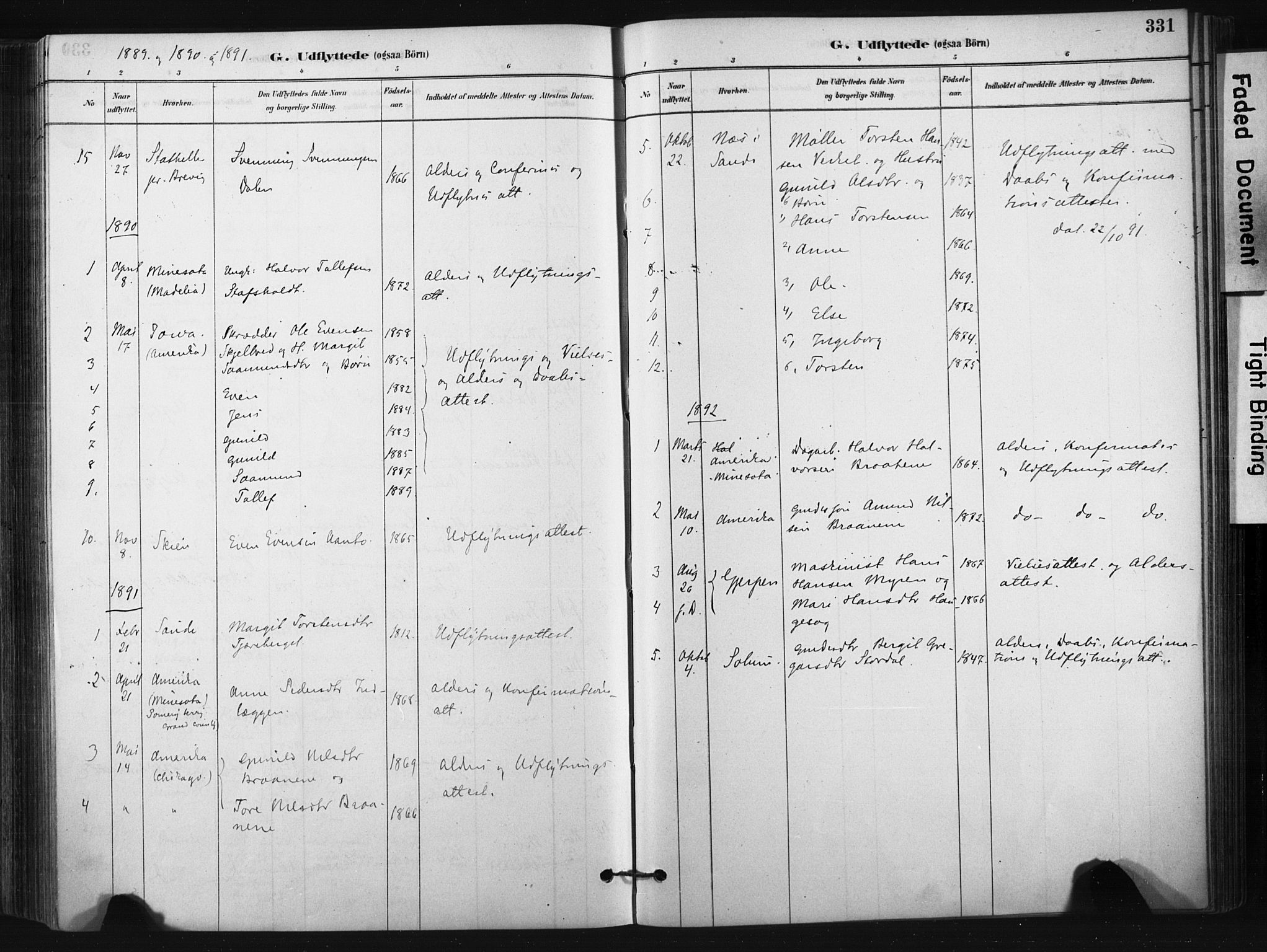 Bø kirkebøker, AV/SAKO-A-257/F/Fa/L0010: Parish register (official) no. 10, 1880-1892, p. 331