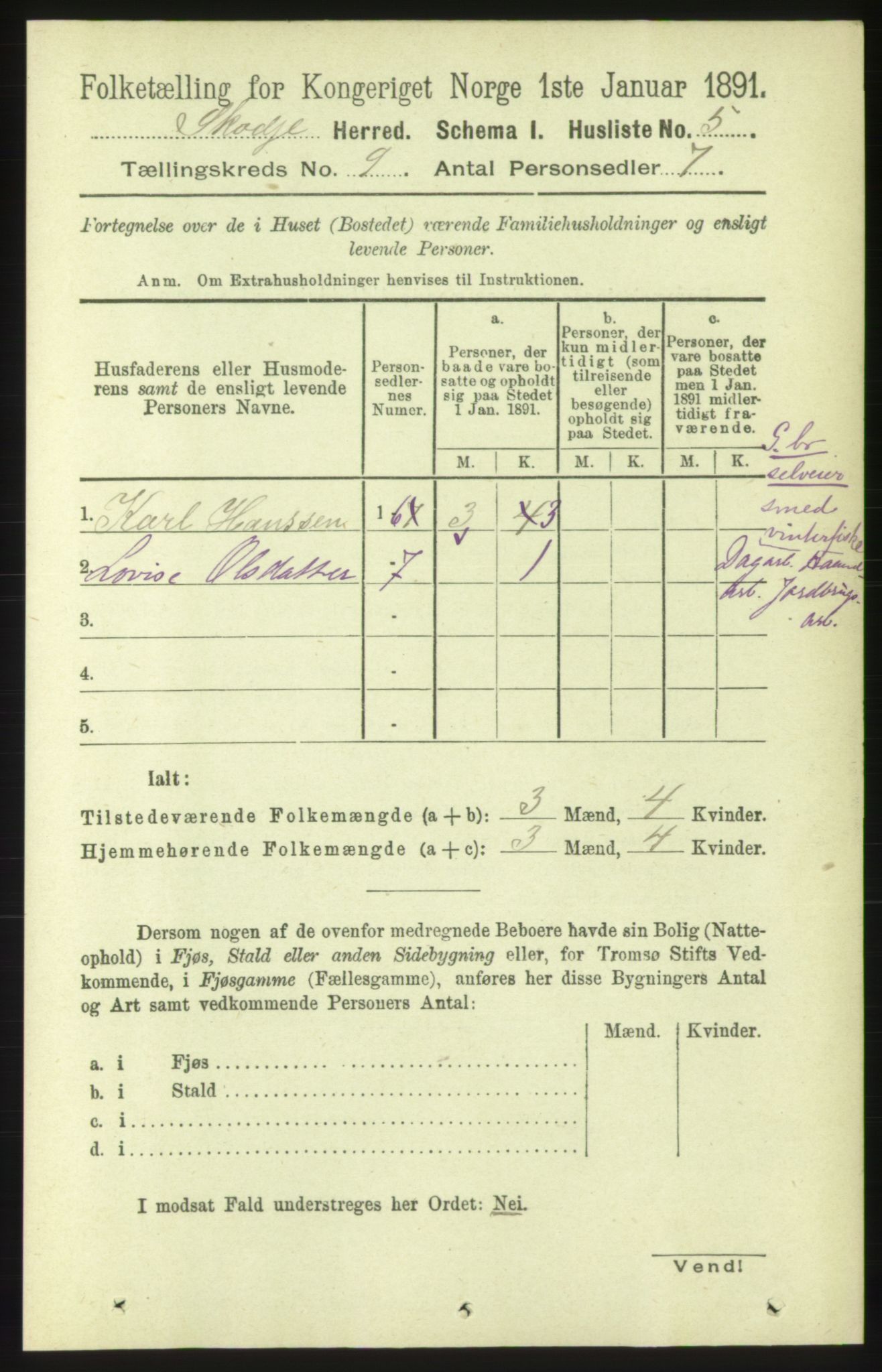 RA, 1891 census for 1529 Skodje, 1891, p. 1845