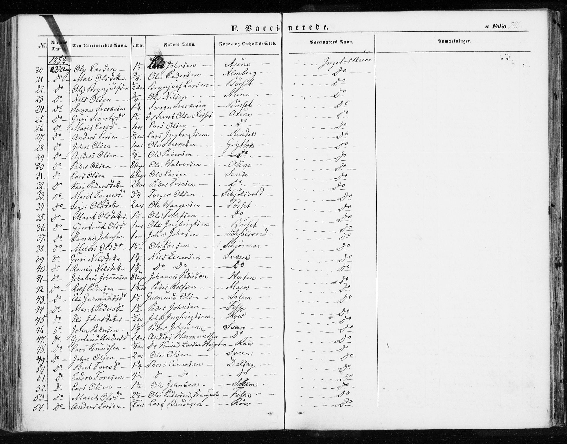 Ministerialprotokoller, klokkerbøker og fødselsregistre - Møre og Romsdal, AV/SAT-A-1454/595/L1044: Parish register (official) no. 595A06, 1852-1863, p. 246