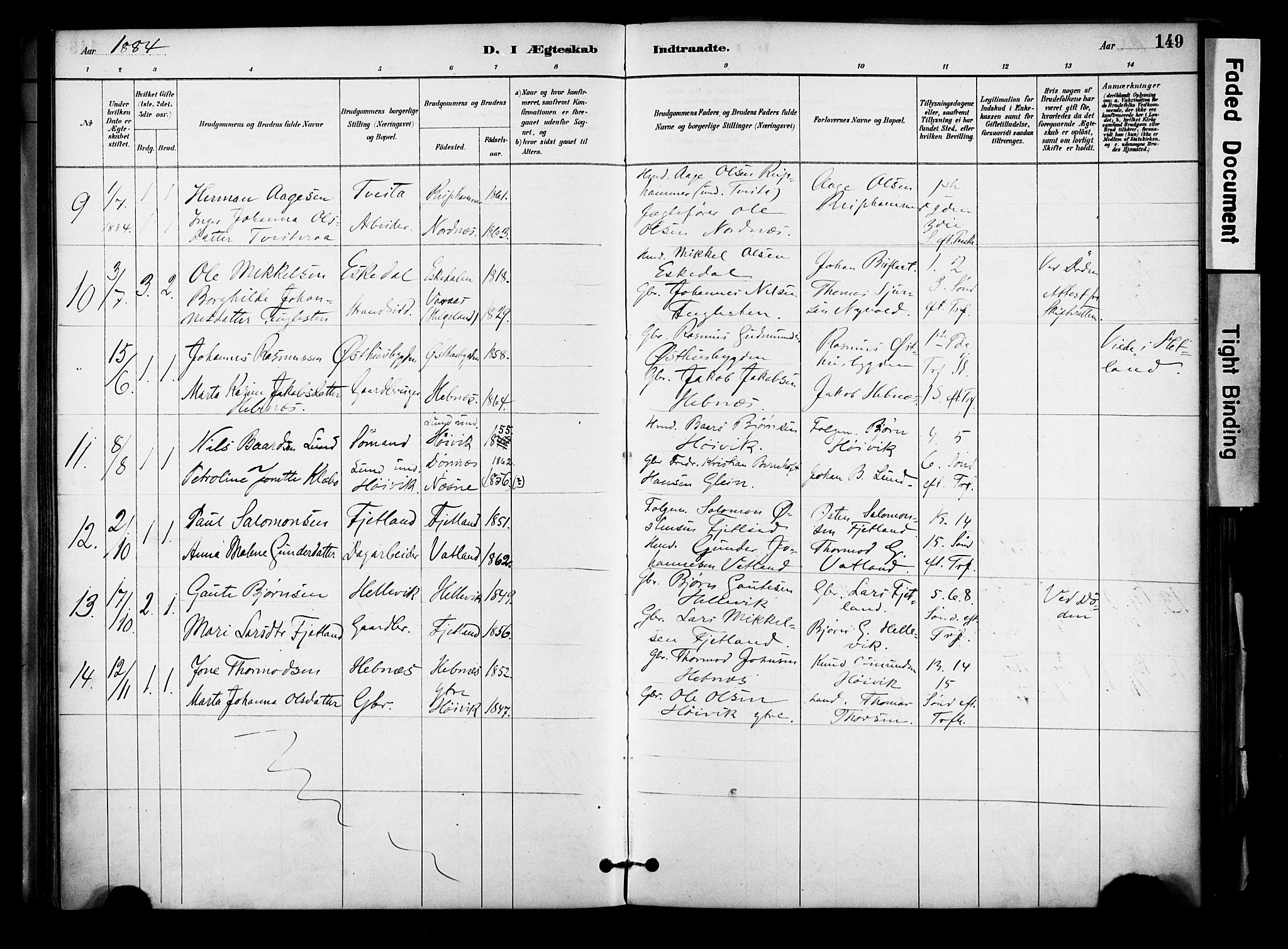 Jelsa sokneprestkontor, AV/SAST-A-101842/01/IV: Parish register (official) no. A 10, 1884-1906, p. 149