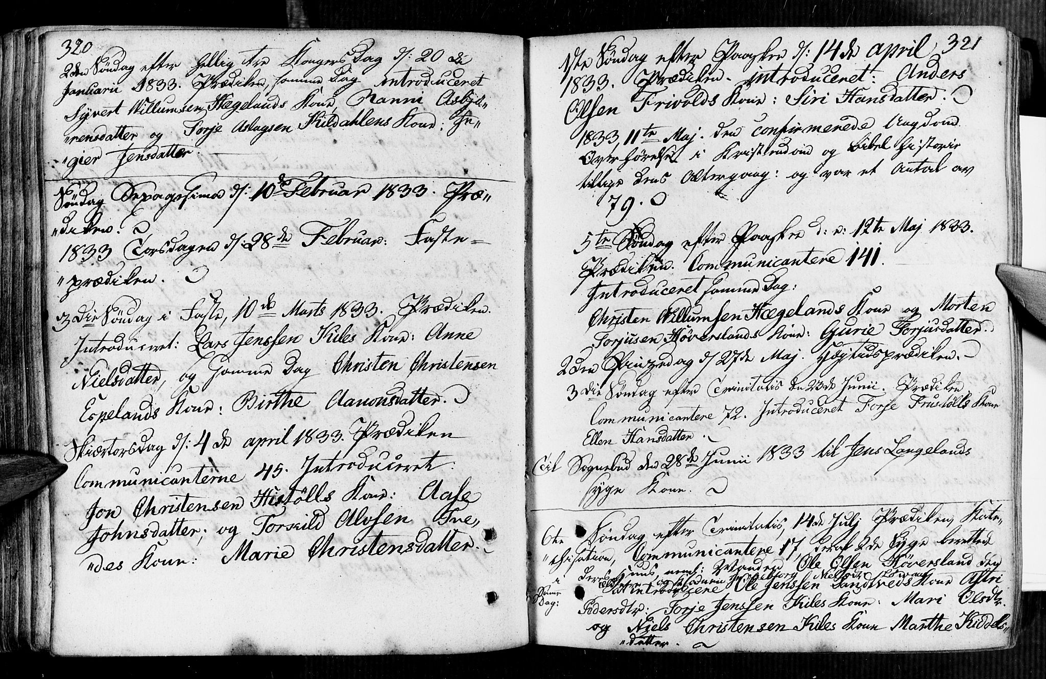 Vennesla sokneprestkontor, AV/SAK-1111-0045/Fa/Faa/L0002: Parish register (official) no. A 2, 1785-1834, p. 320-321