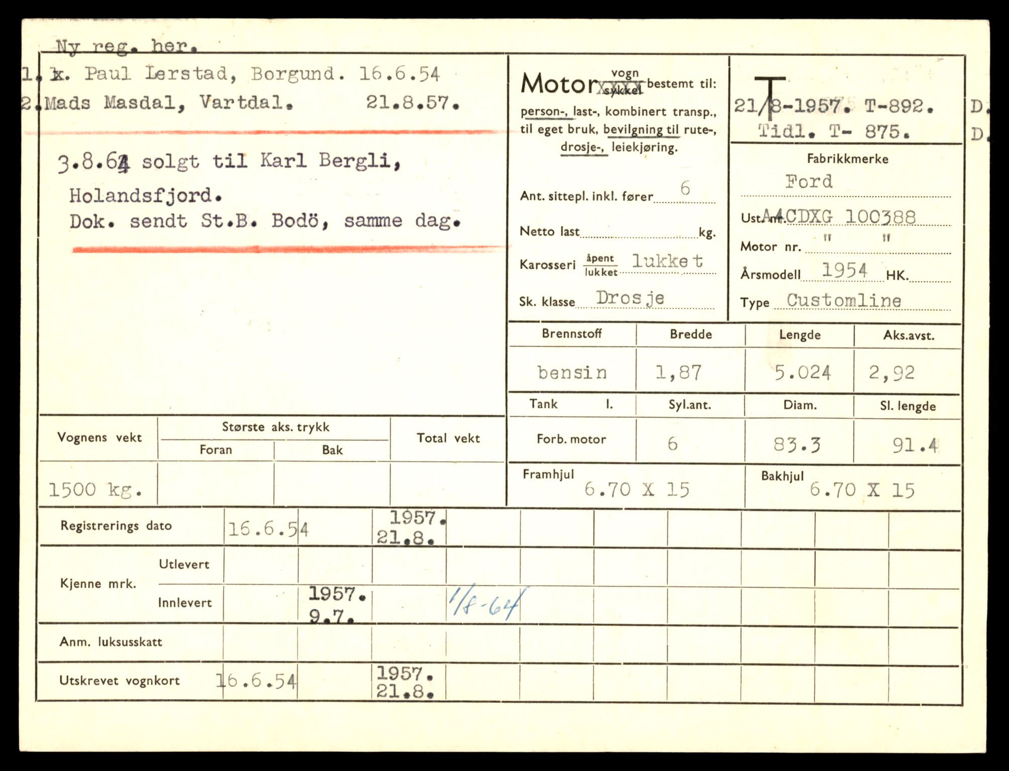 Møre og Romsdal vegkontor - Ålesund trafikkstasjon, SAT/A-4099/F/Fe/L0008: Registreringskort for kjøretøy T 747 - T 894, 1927-1998, p. 2924