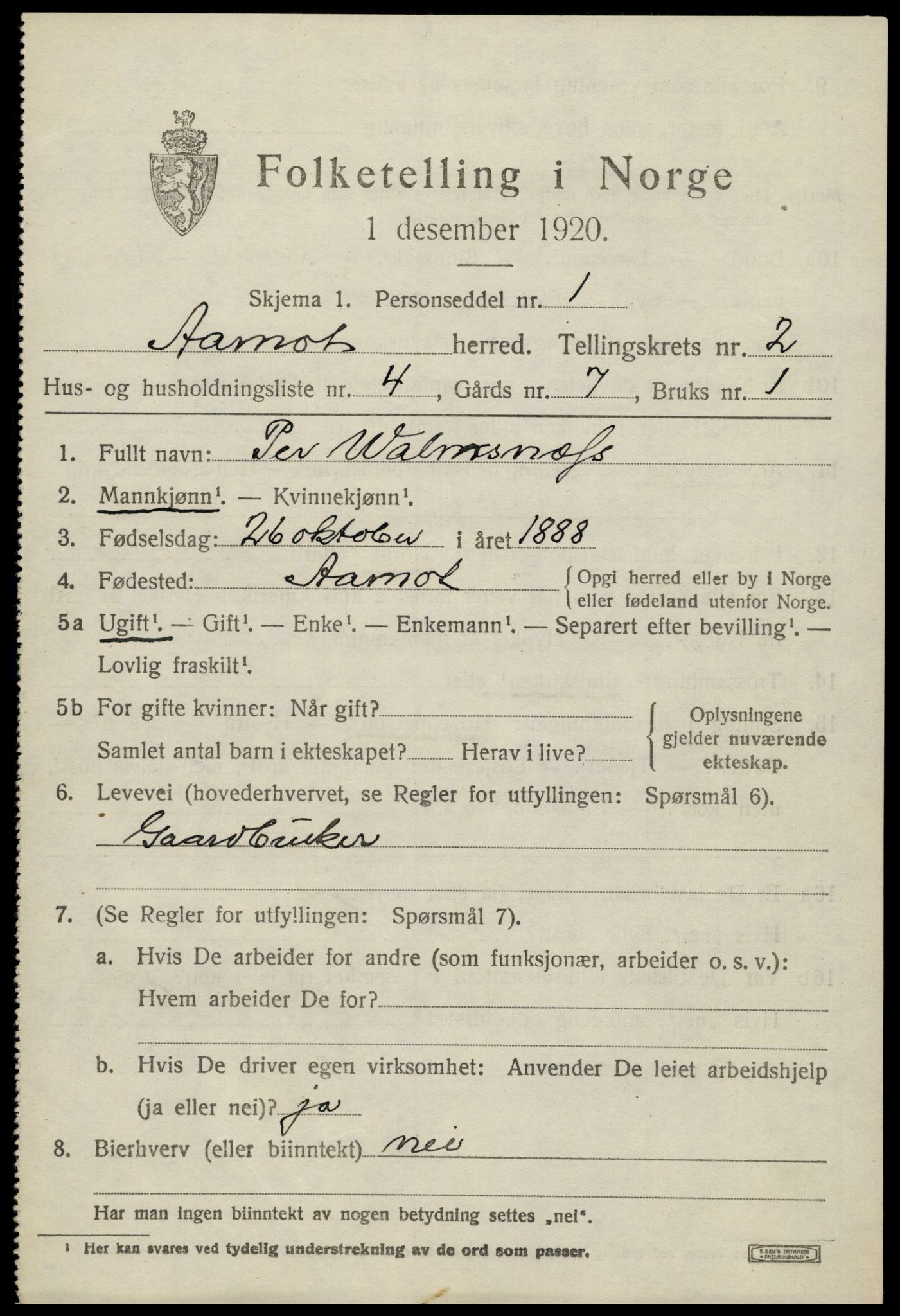 SAH, 1920 census for Åmot, 1920, p. 2089