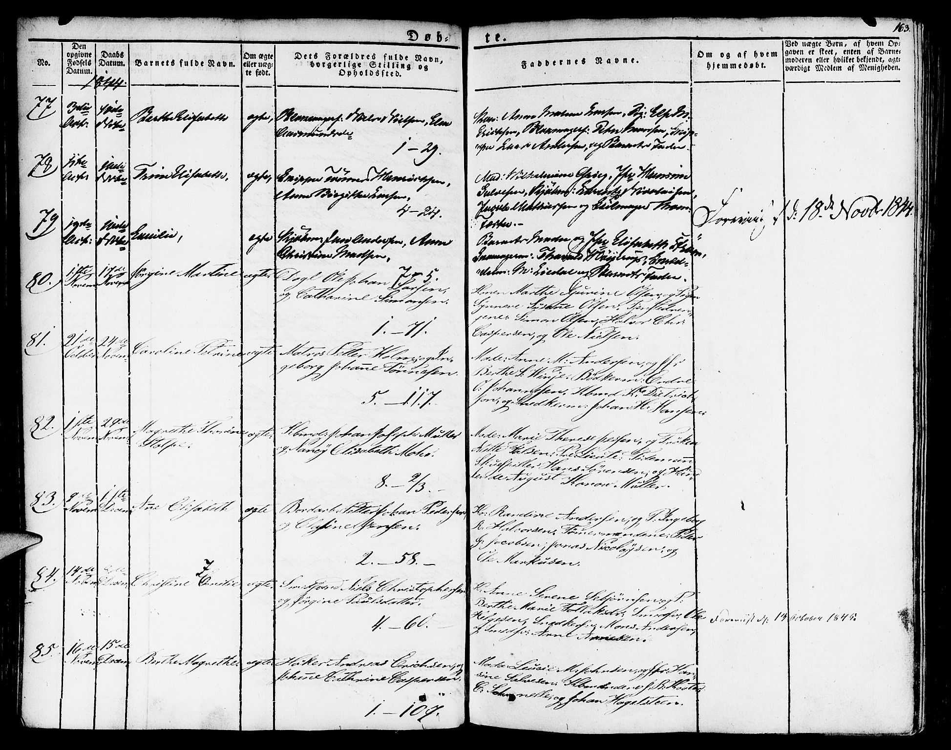 Nykirken Sokneprestembete, AV/SAB-A-77101/H/Haa/L0012: Parish register (official) no. A 12, 1821-1844, p. 164