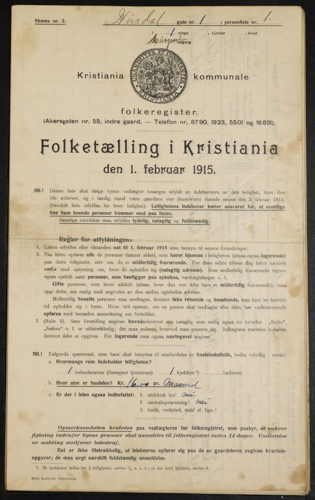 OBA, Municipal Census 1915 for Kristiania, 1915, p. 41739