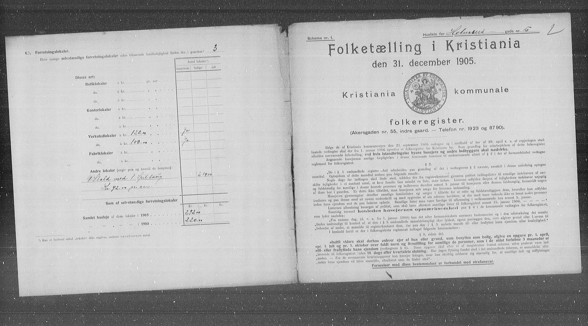 OBA, Municipal Census 1905 for Kristiania, 1905, p. 21225