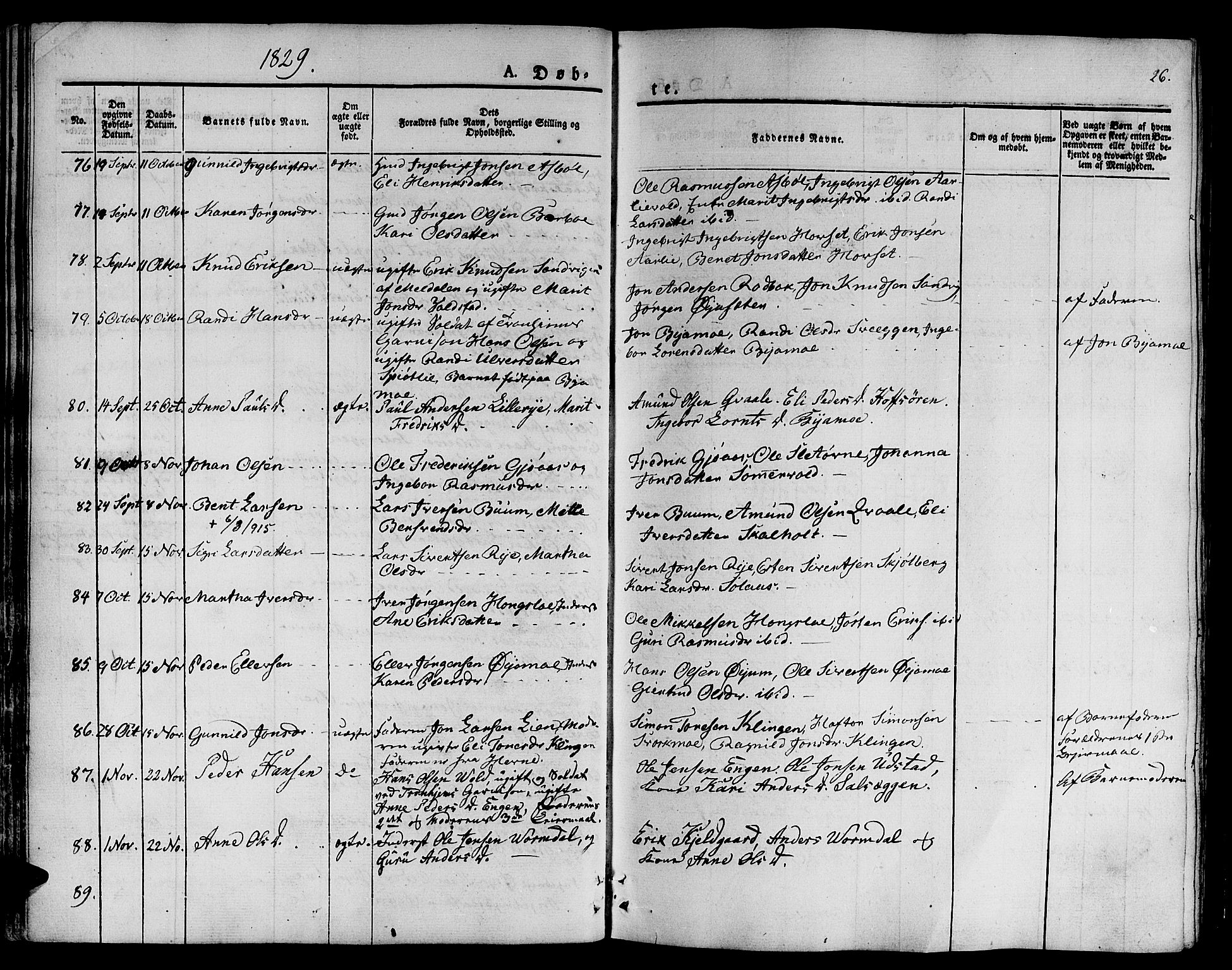 Ministerialprotokoller, klokkerbøker og fødselsregistre - Sør-Trøndelag, SAT/A-1456/668/L0804: Parish register (official) no. 668A04, 1826-1839, p. 26