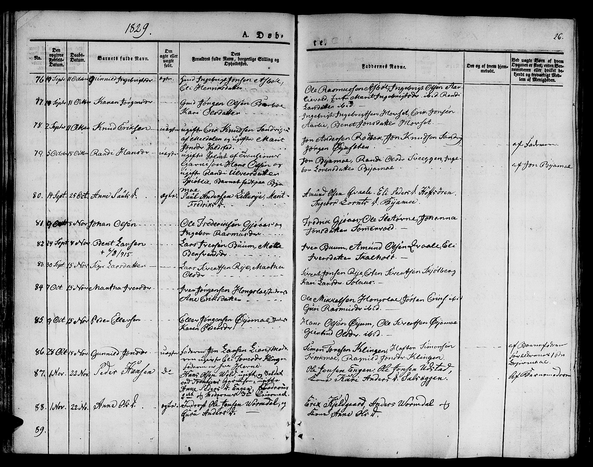 Ministerialprotokoller, klokkerbøker og fødselsregistre - Sør-Trøndelag, AV/SAT-A-1456/668/L0804: Parish register (official) no. 668A04, 1826-1839, p. 26