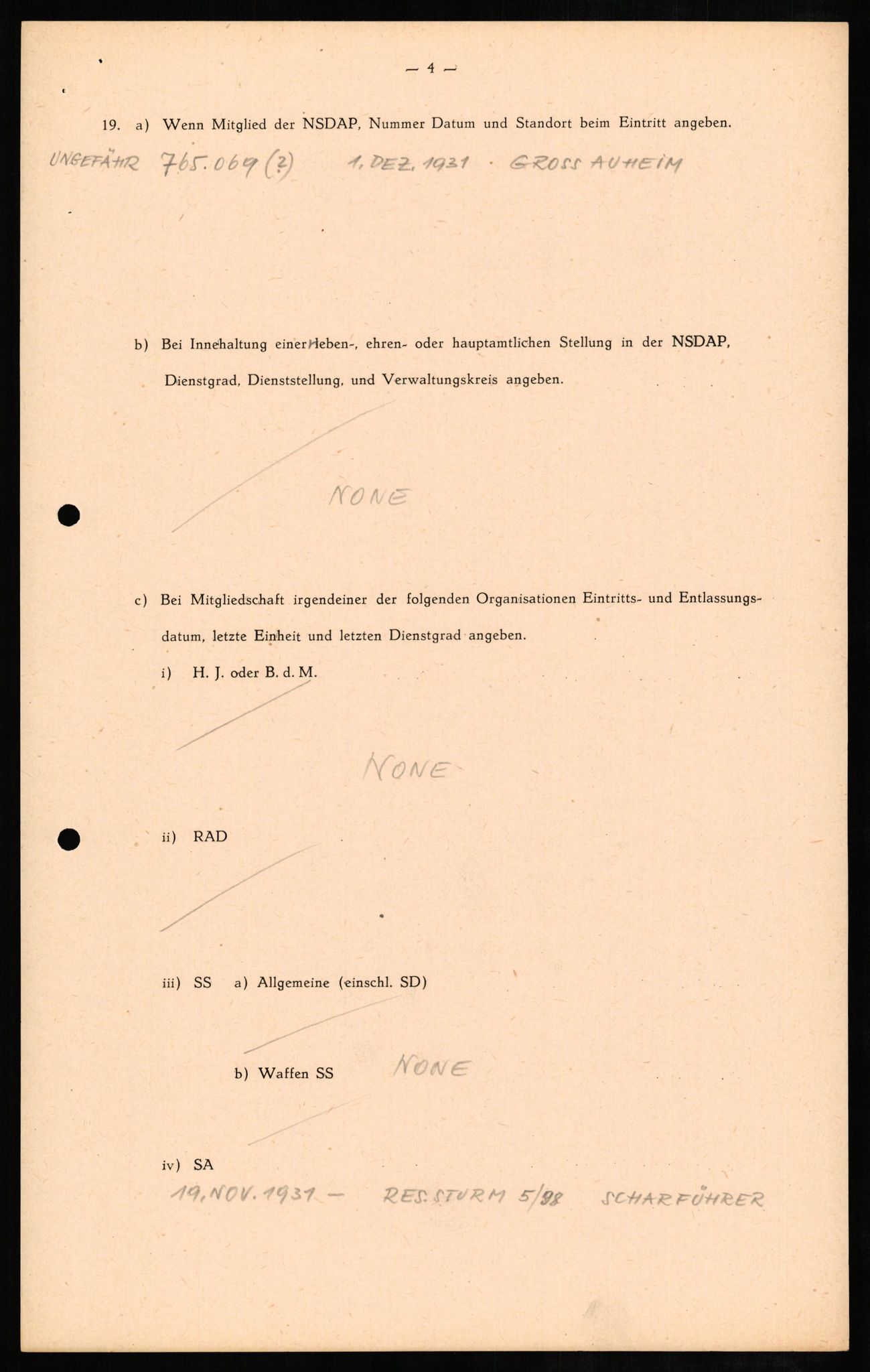 Forsvaret, Forsvarets overkommando II, AV/RA-RAFA-3915/D/Db/L0010: CI Questionaires. Tyske okkupasjonsstyrker i Norge. Tyskere., 1945-1946, p. 659