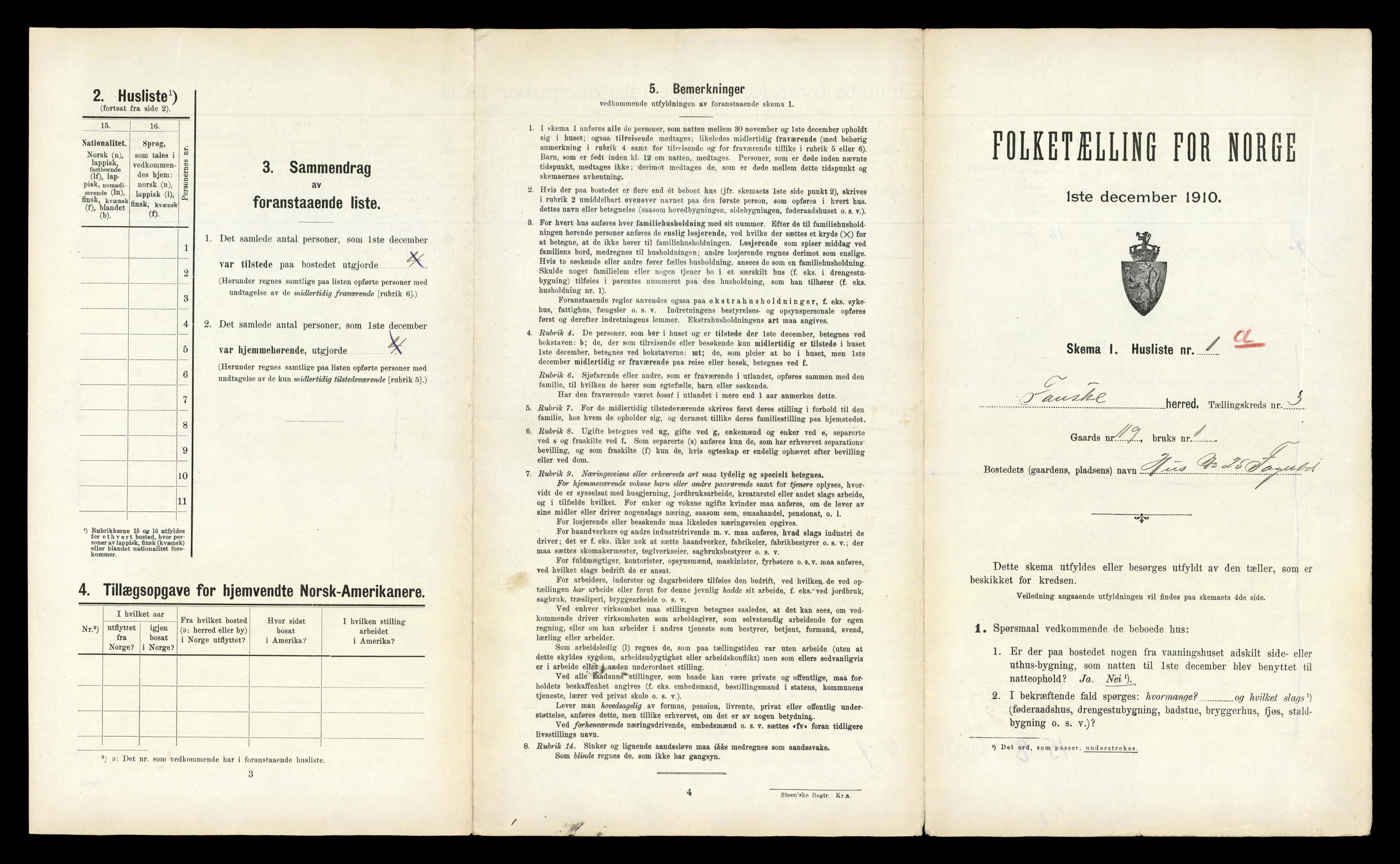 RA, 1910 census for Fauske, 1910, p. 160