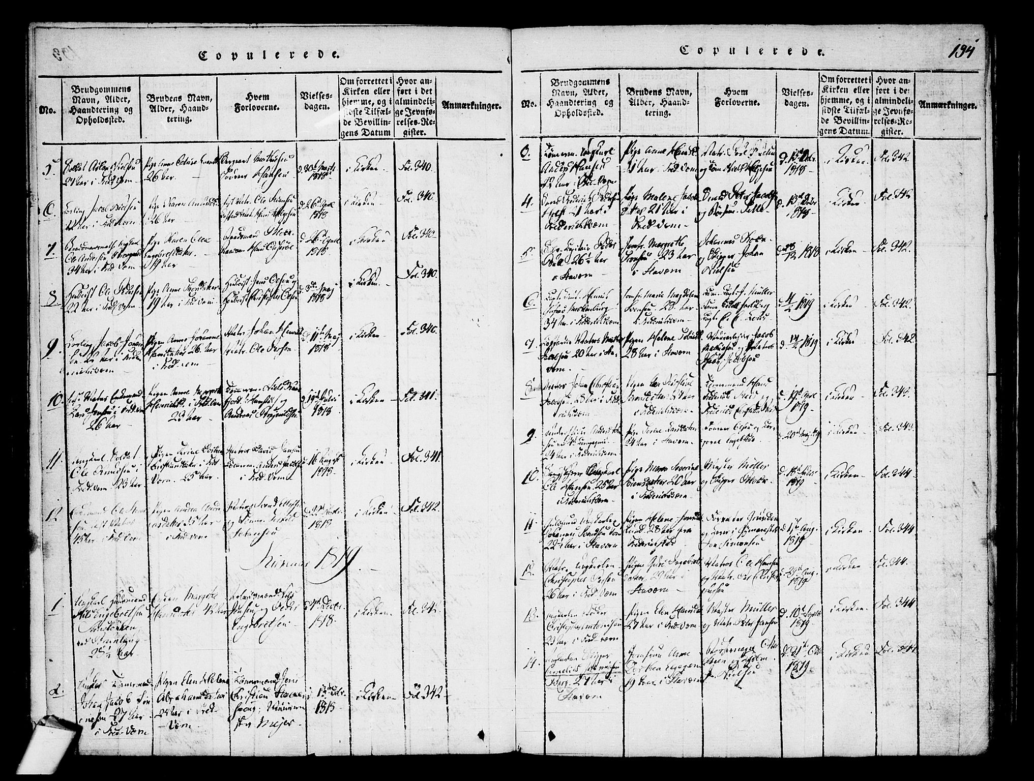 Stavern kirkebøker, SAKO/A-318/F/Fa/L0006: Parish register (official) no. 6, 1816-1839, p. 194