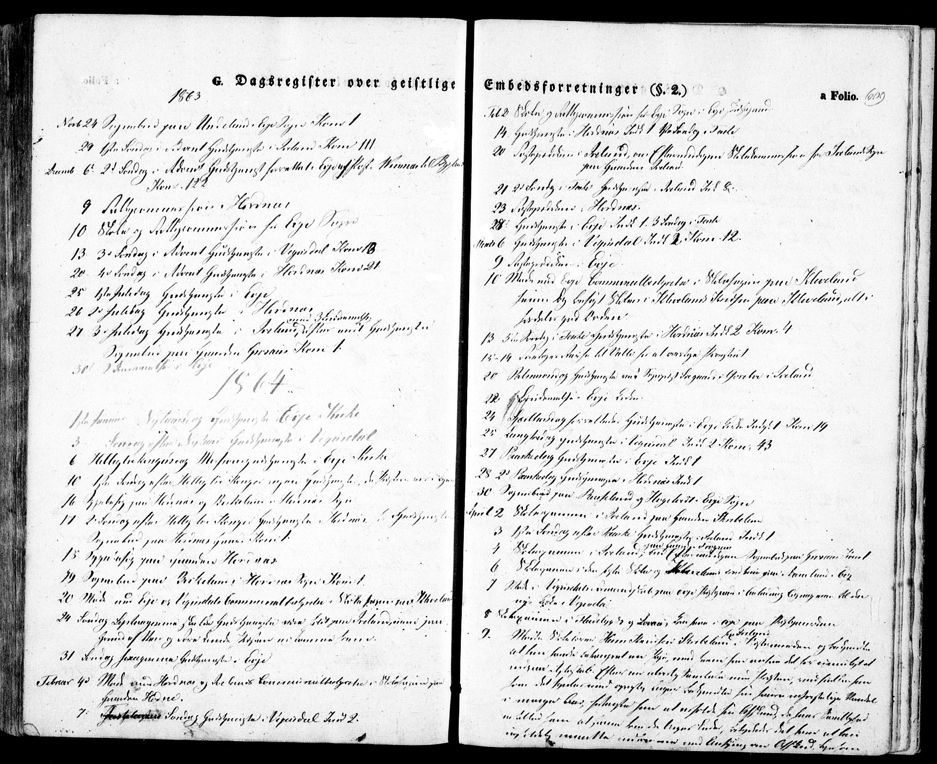 Evje sokneprestkontor, SAK/1111-0008/F/Fa/Faa/L0005: Parish register (official) no. A 5, 1843-1865, p. 609