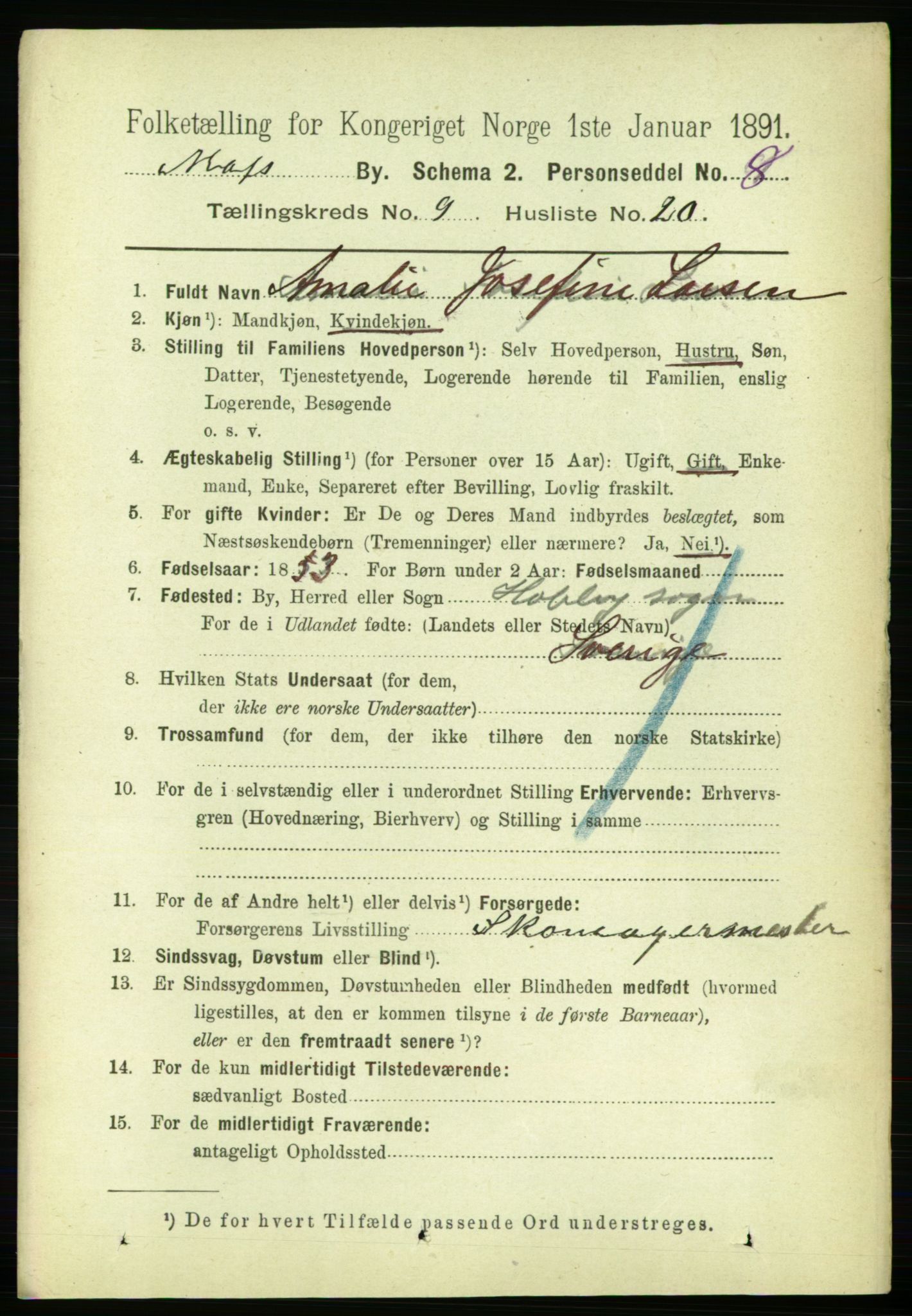 RA, 1891 census for 0104 Moss, 1891, p. 5467