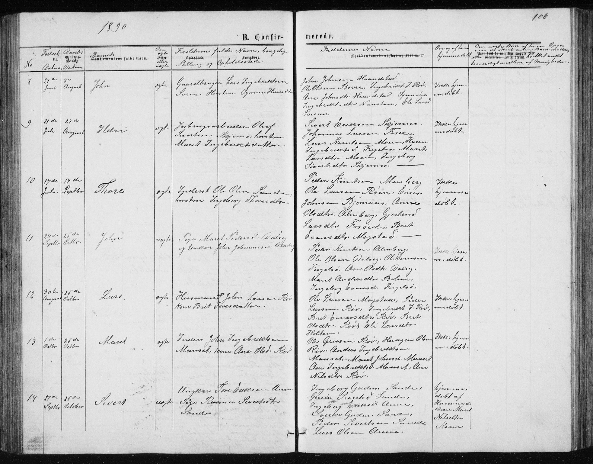 Ministerialprotokoller, klokkerbøker og fødselsregistre - Møre og Romsdal, AV/SAT-A-1454/597/L1064: Parish register (copy) no. 597C01, 1866-1898, p. 106