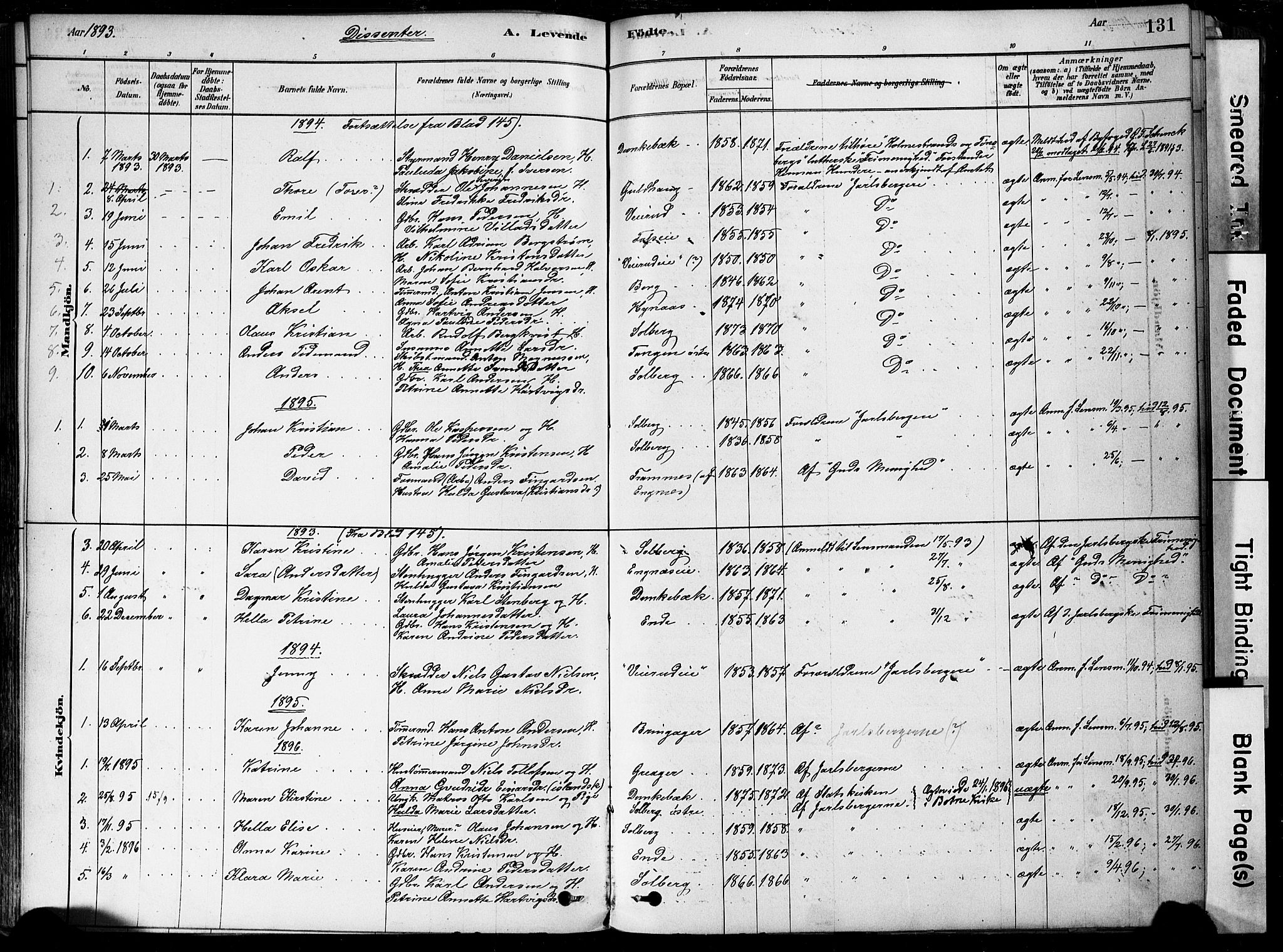Botne kirkebøker, SAKO/A-340/F/Fa/L0007: Parish register (official) no. I 7, 1878-1910, p. 131