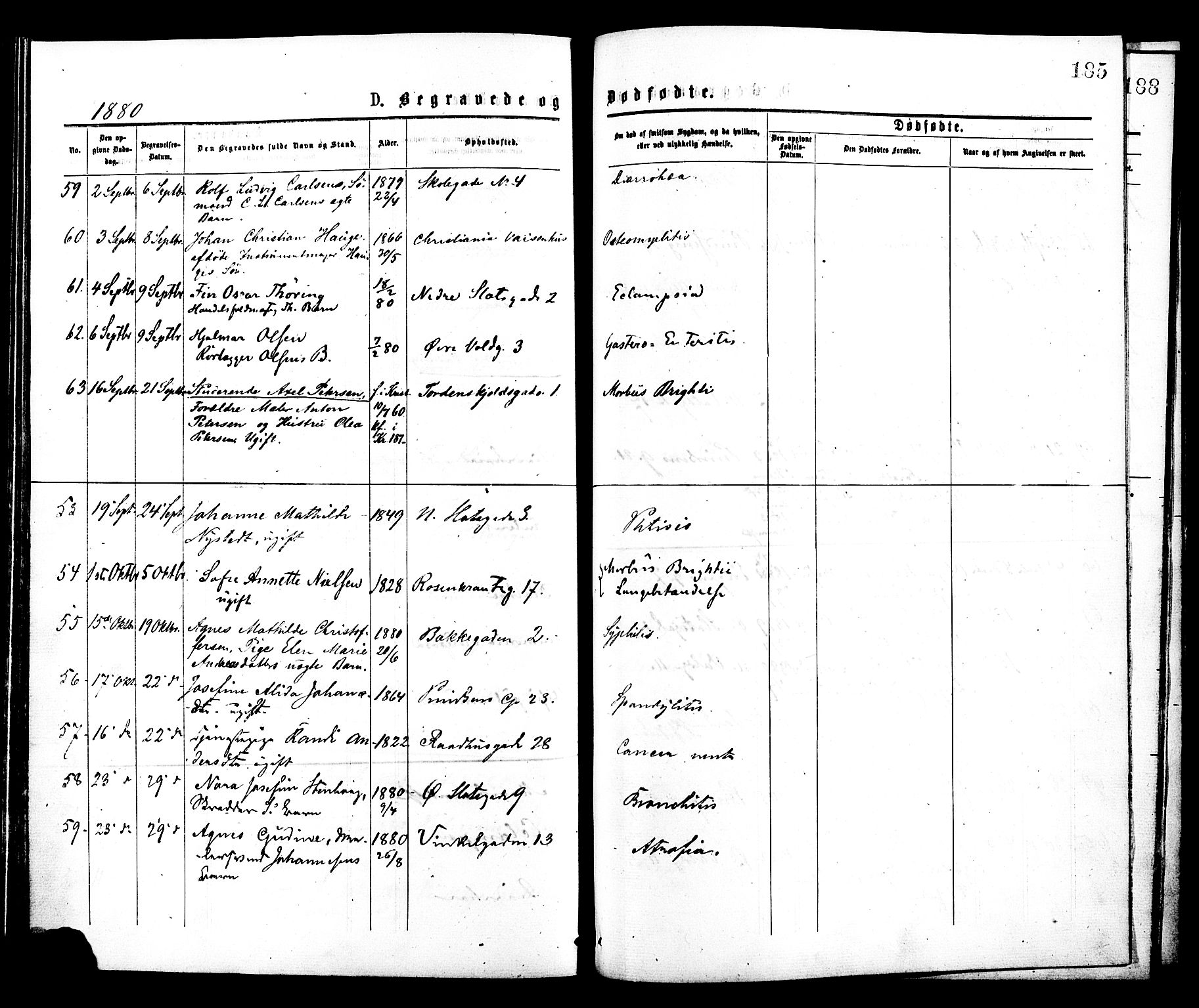 Johannes prestekontor Kirkebøker, SAO/A-10852/F/Fa/L0002: Parish register (official) no. 2, 1875-1882, p. 185