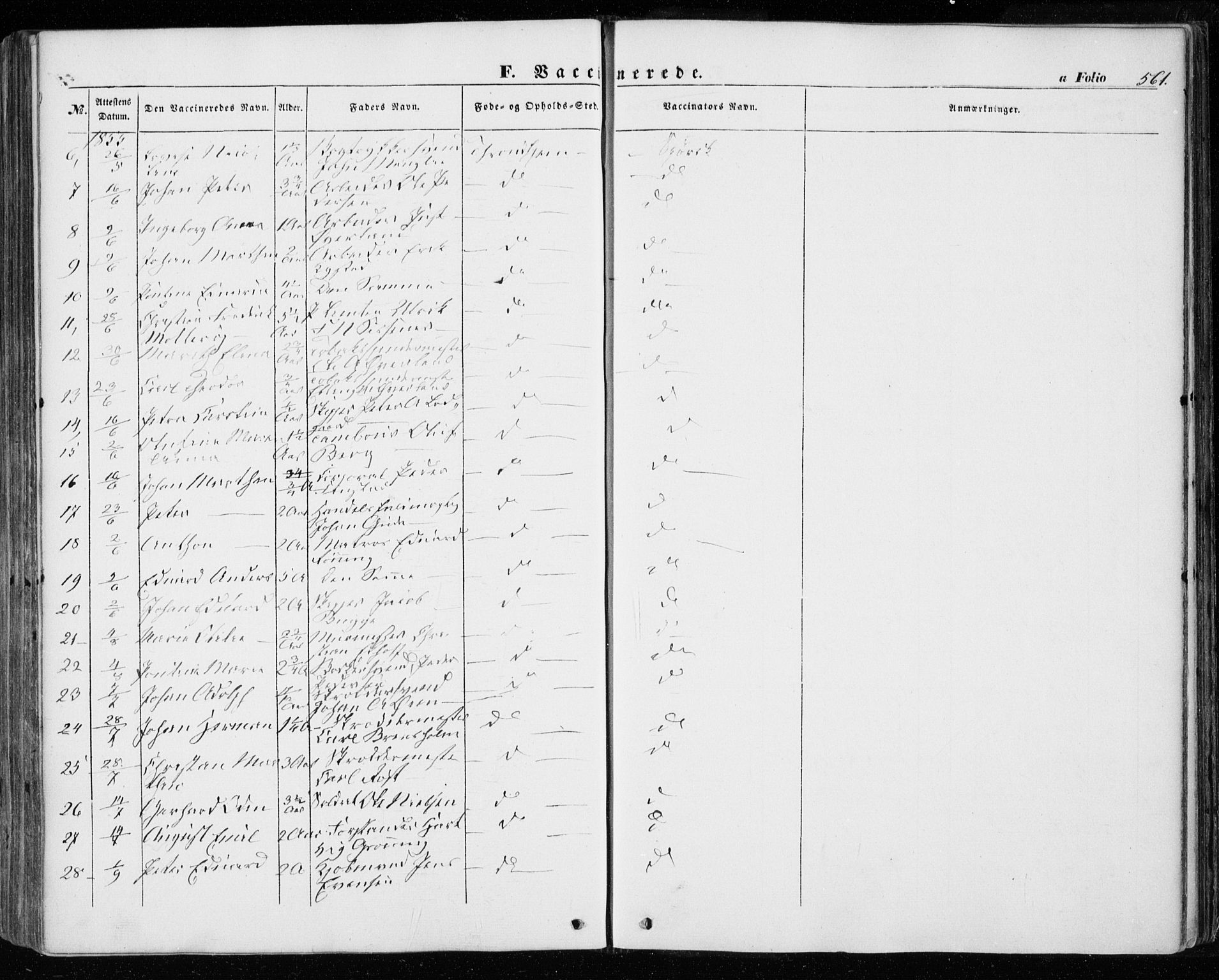 Ministerialprotokoller, klokkerbøker og fødselsregistre - Sør-Trøndelag, SAT/A-1456/601/L0051: Parish register (official) no. 601A19, 1848-1857, p. 561