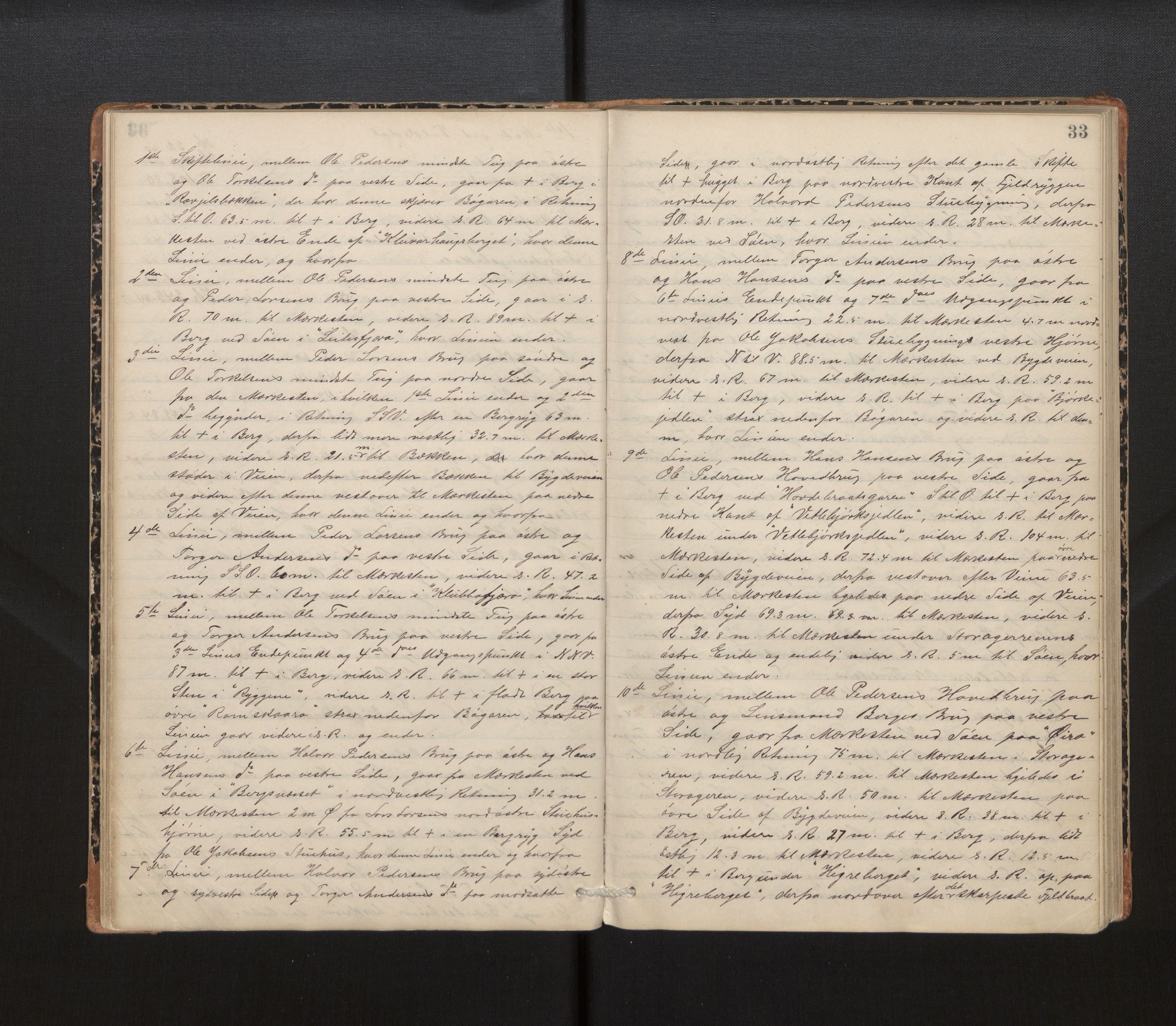 Hordaland jordskiftedøme - IV Hardanger jordskiftedistrikt, AV/SAB-A-7101/A/Aa/L0013: Forhandlingsprotokoll, 1890-1894, p. 32b-33a