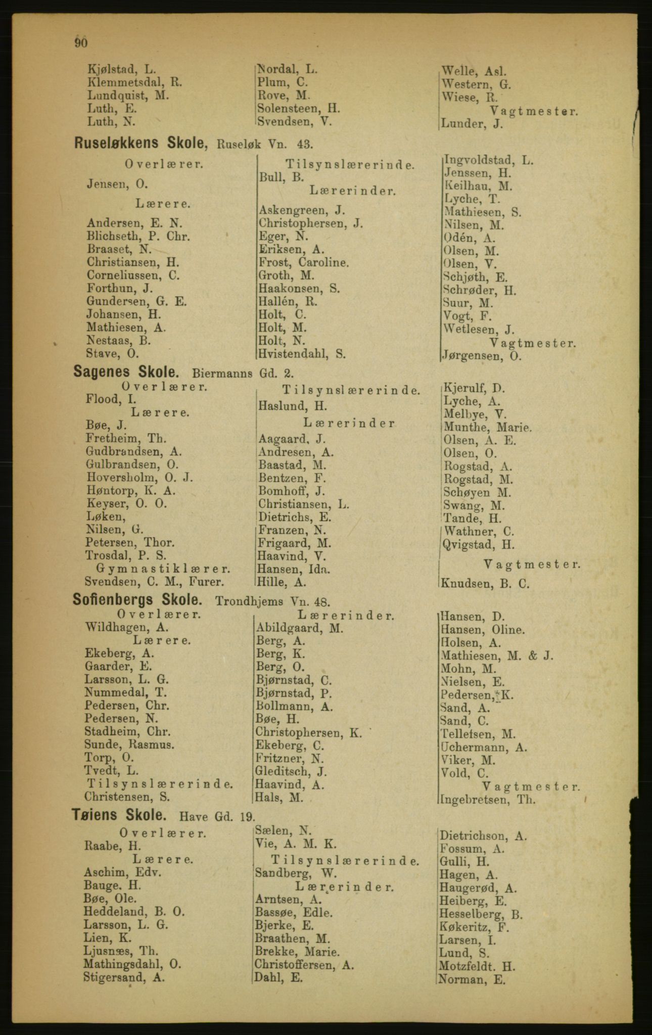 Kristiania/Oslo adressebok, PUBL/-, 1891, p. 90