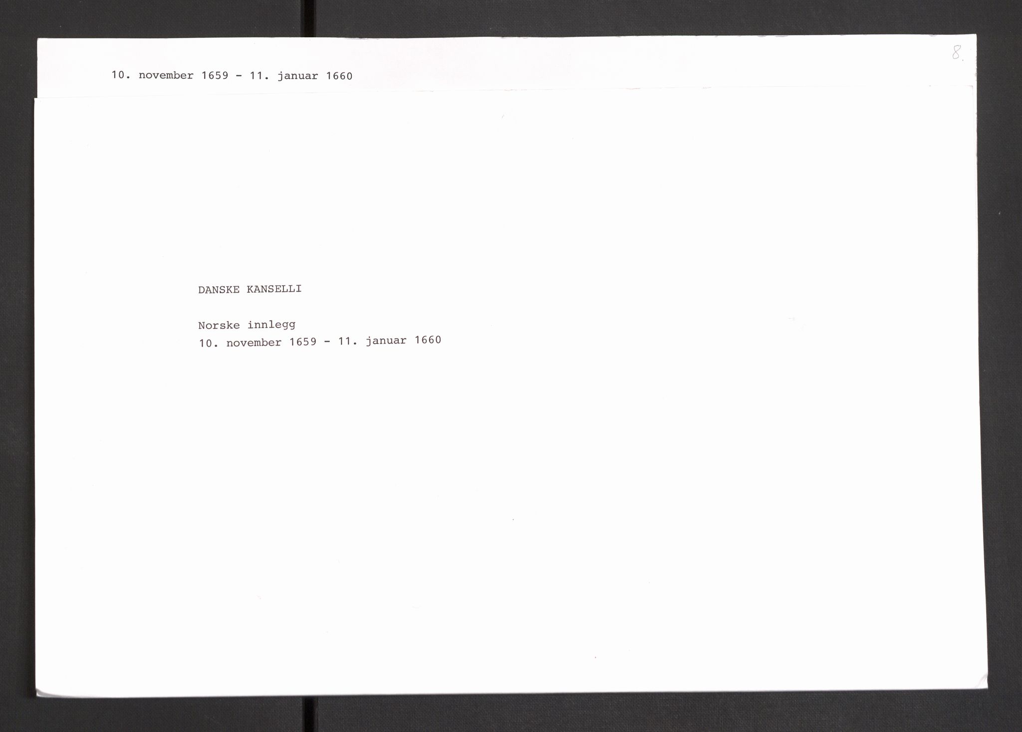 Danske Kanselli 1572-1799, AV/RA-EA-3023/F/Fc/Fcc/Fcca/L0019: Norske innlegg 1572-1799, 1658-1660, p. 412
