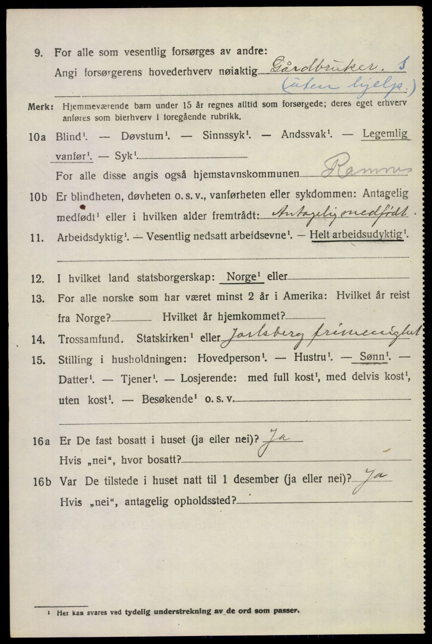 SAKO, 1920 census for Ramnes, 1920, p. 4355