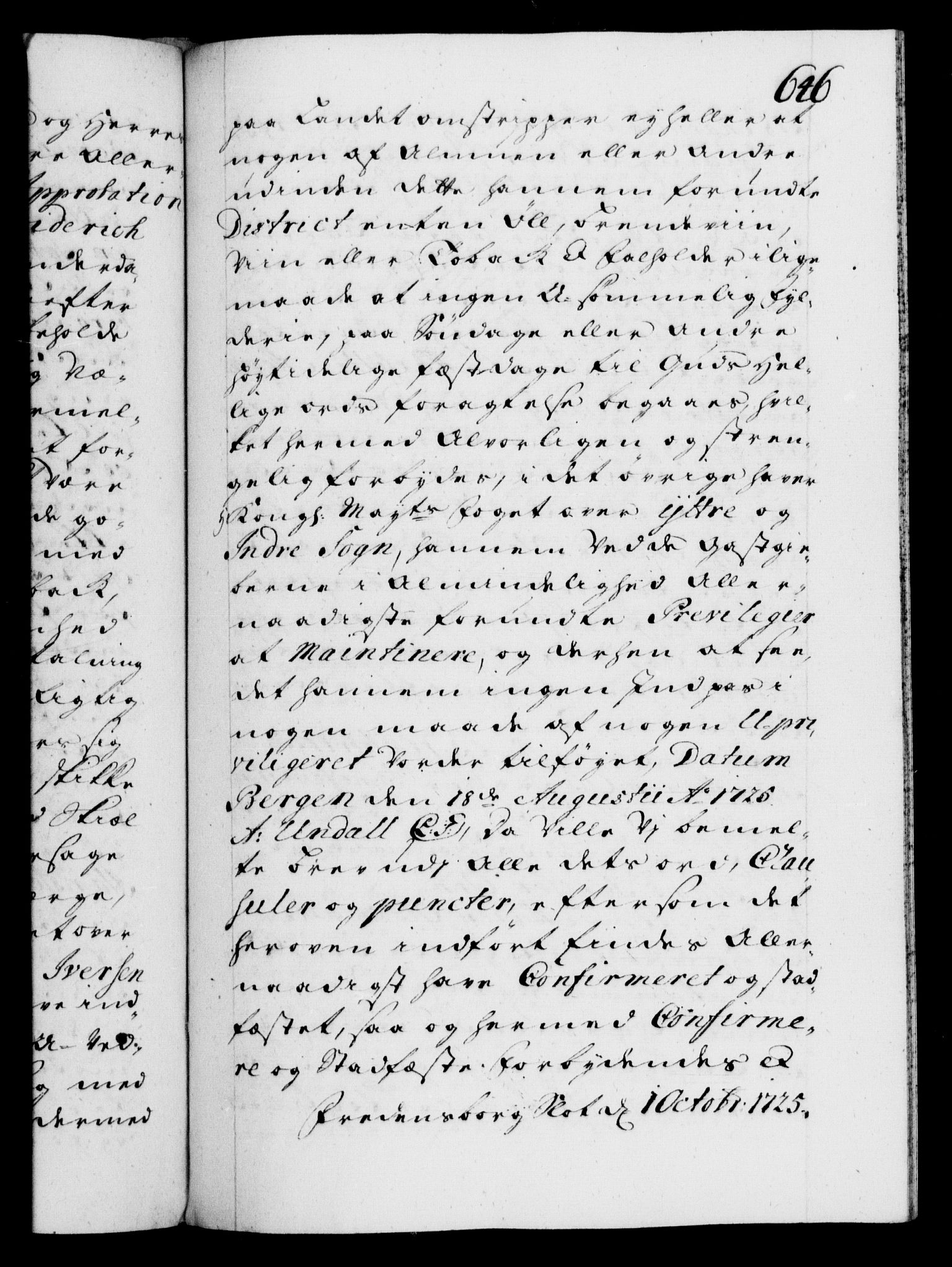 Danske Kanselli 1572-1799, AV/RA-EA-3023/F/Fc/Fca/Fcaa/L0024: Norske registre, 1723-1725, p. 646a