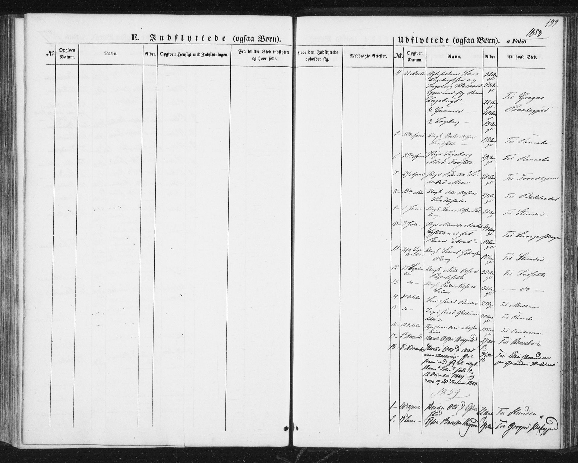 Ministerialprotokoller, klokkerbøker og fødselsregistre - Sør-Trøndelag, SAT/A-1456/689/L1038: Parish register (official) no. 689A03, 1848-1872, p. 199