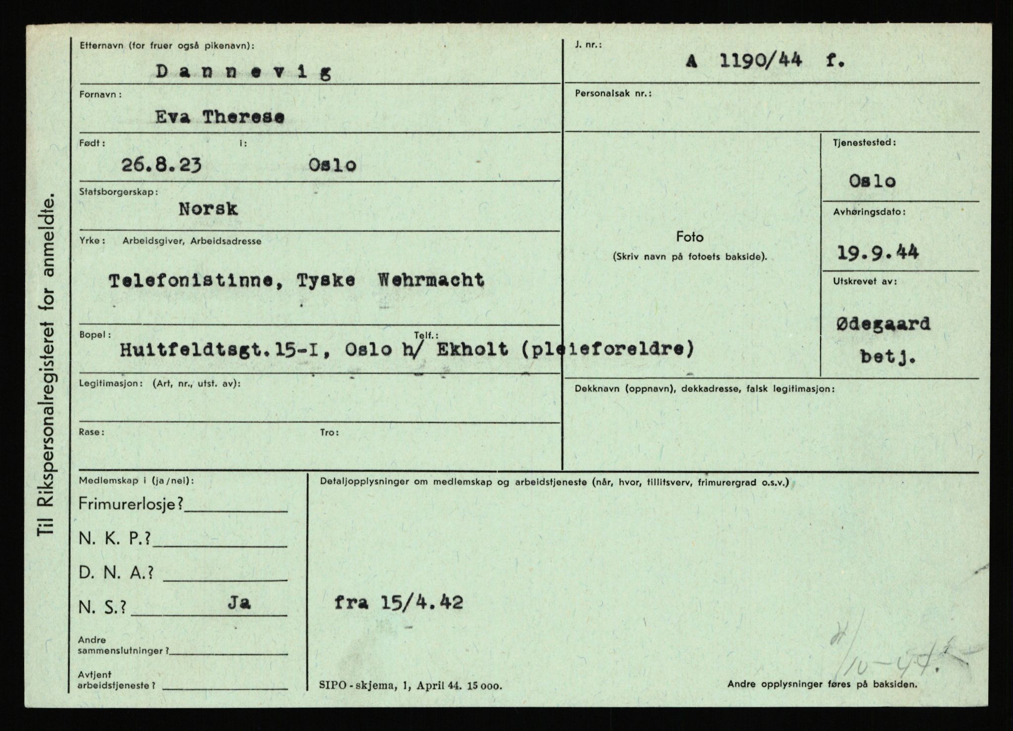 Statspolitiet - Hovedkontoret / Osloavdelingen, AV/RA-S-1329/C/Ca/L0003: Brechan - Eichinger	, 1943-1945, p. 3171