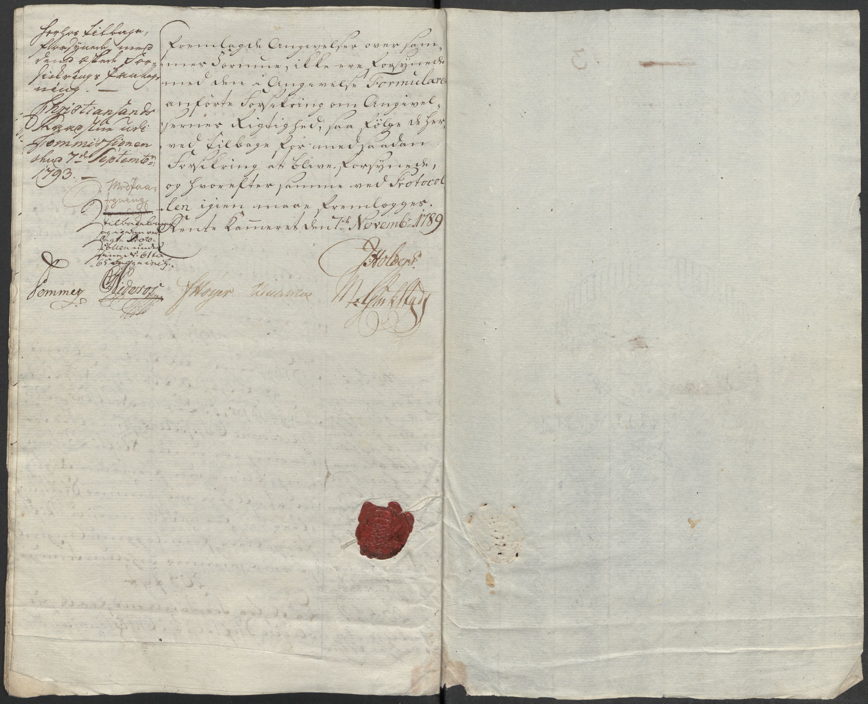 Rentekammeret inntil 1814, Reviderte regnskaper, Mindre regnskaper, AV/RA-EA-4068/Rf/Rfe/L0007: Christiania. Kristiansand, 1789, p. 349