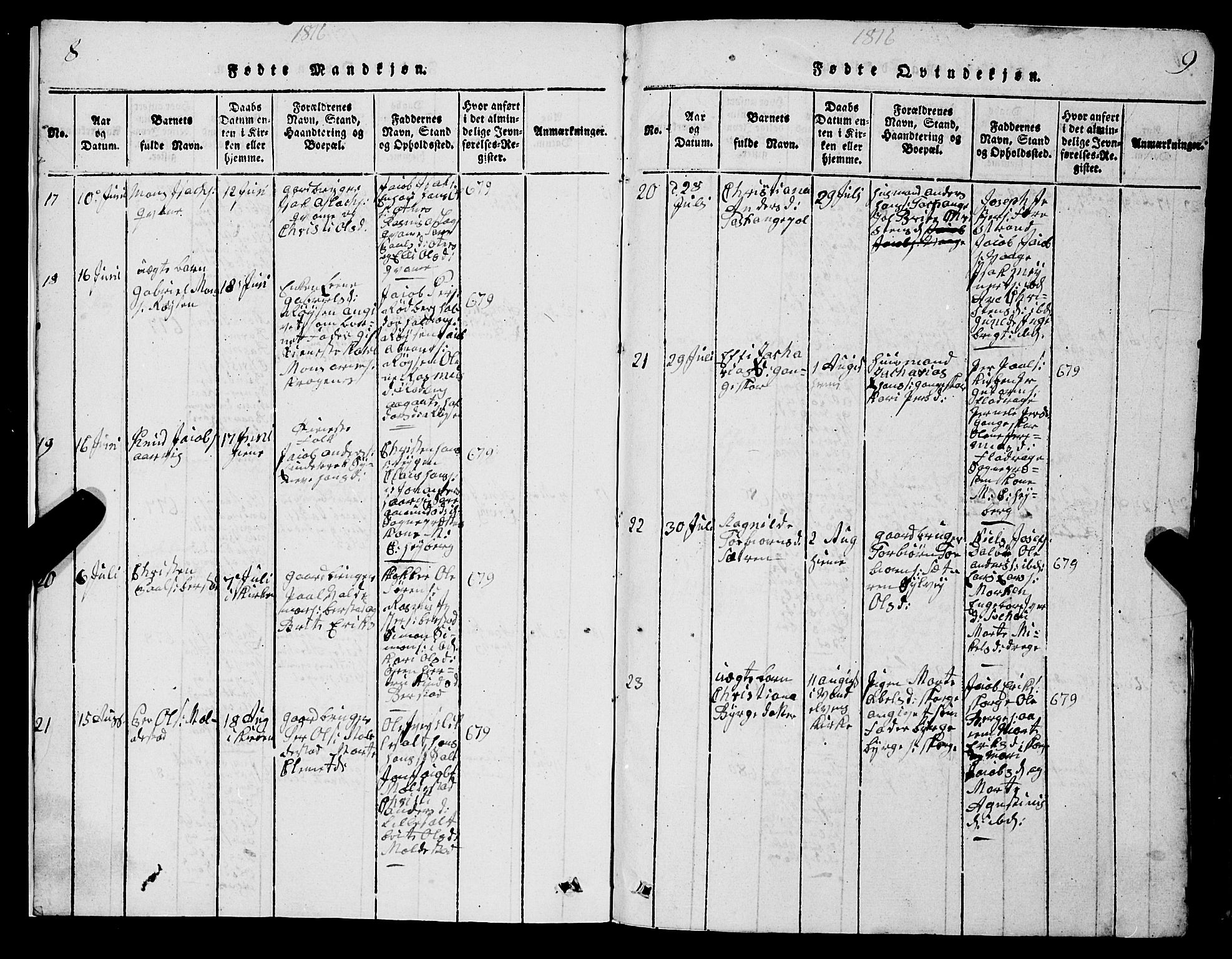 Selje sokneprestembete, AV/SAB-A-99938/H/Ha/Hab/Haba: Parish register (copy) no. A 1, 1816-1828, p. 8-9