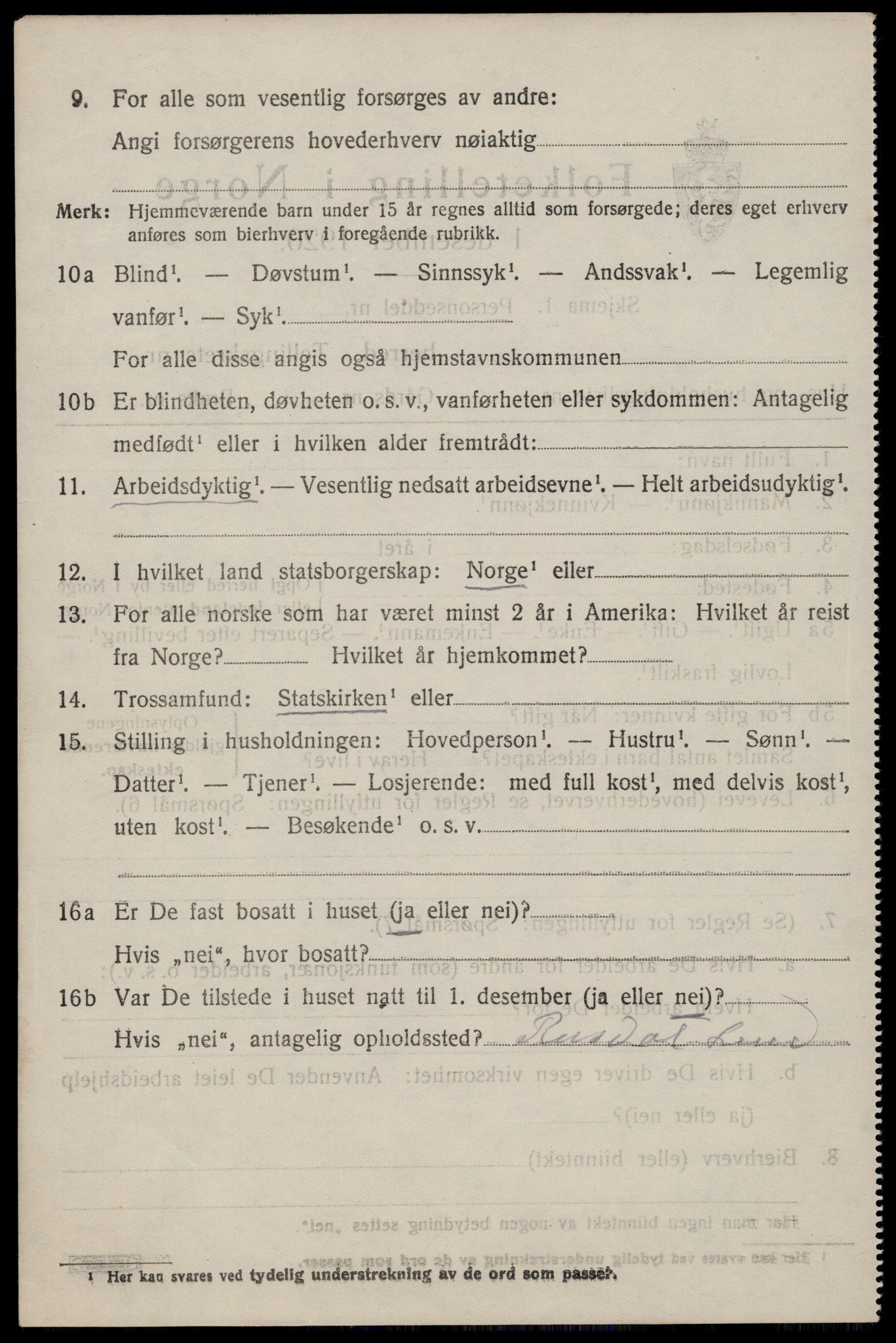 SAST, 1920 census for Lund, 1920, p. 3875