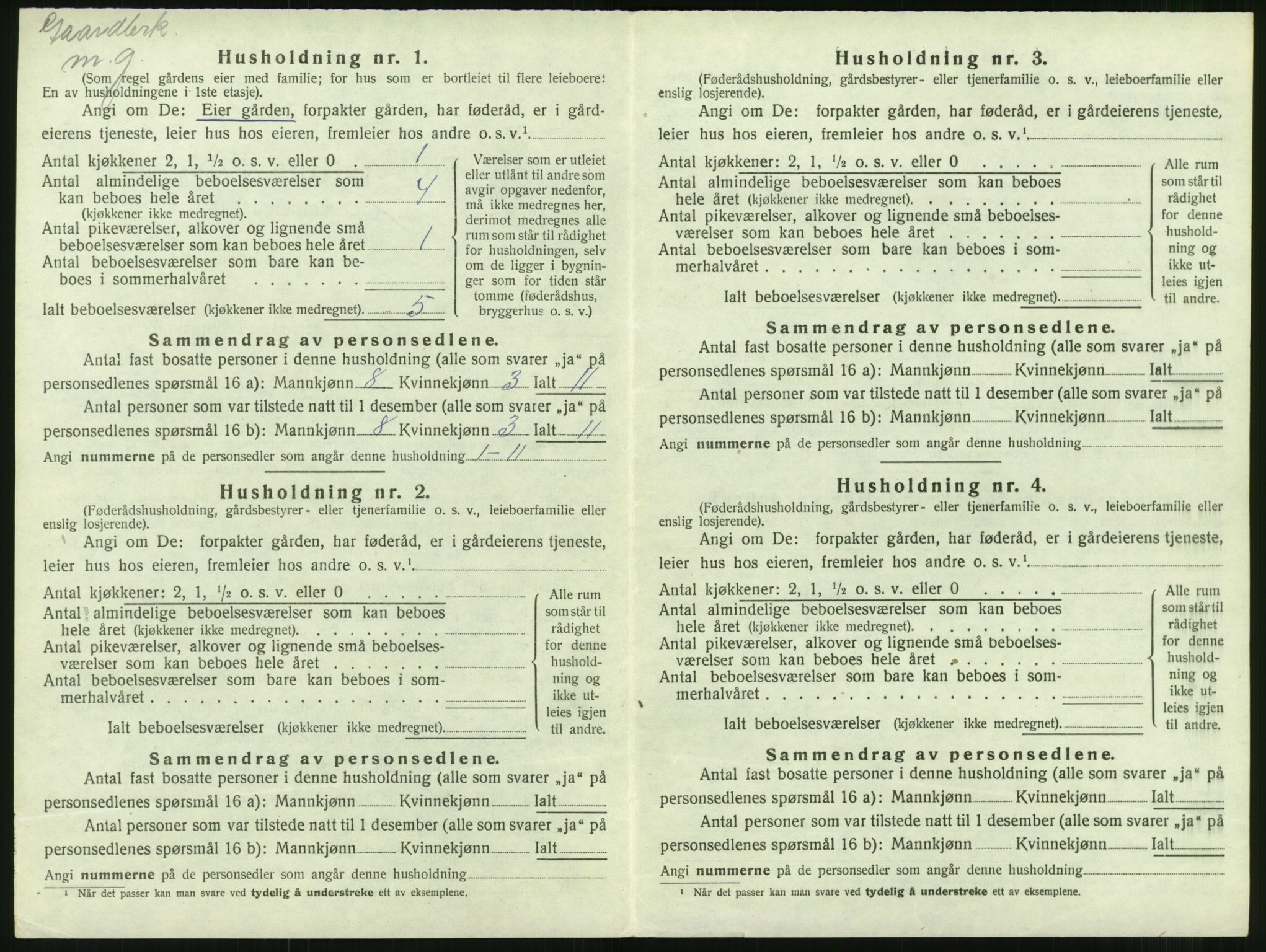 SAT, 1920 census for Tingvoll, 1920, p. 237