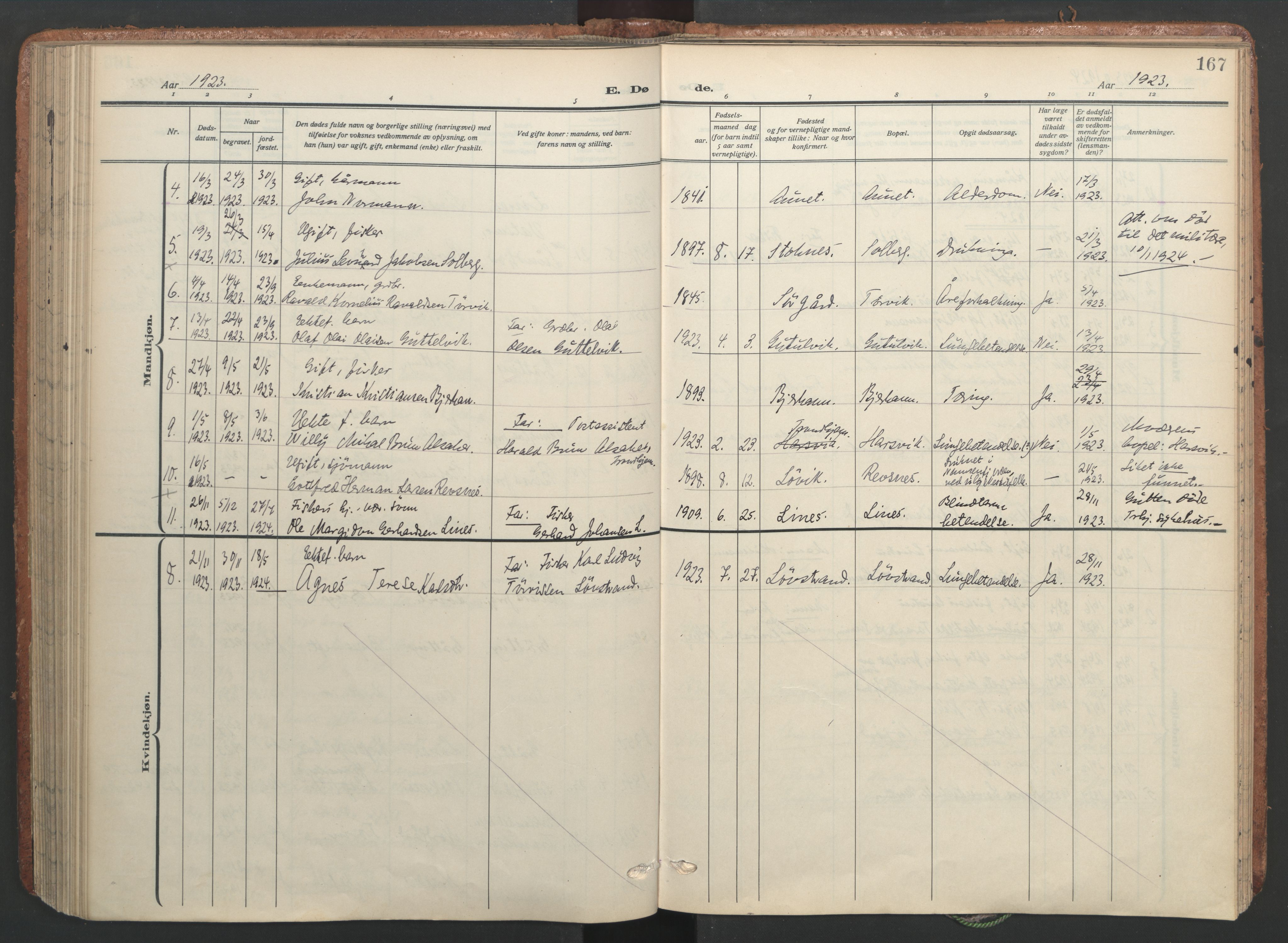 Ministerialprotokoller, klokkerbøker og fødselsregistre - Sør-Trøndelag, SAT/A-1456/656/L0694: Parish register (official) no. 656A03, 1914-1931, p. 167
