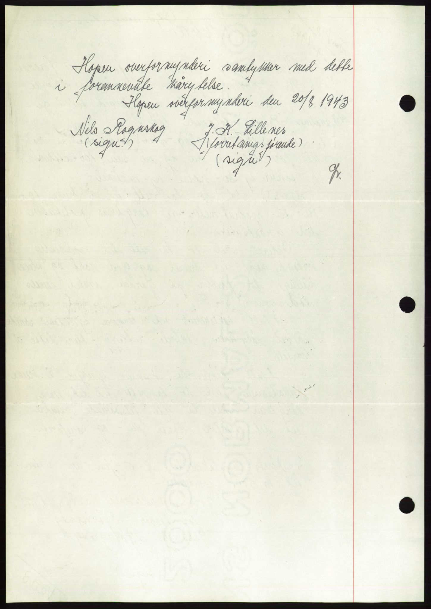 Søre Sunnmøre sorenskriveri, AV/SAT-A-4122/1/2/2C/L0114: Mortgage book no. 1-2B, 1943-1947, Diary no: : 790/1943