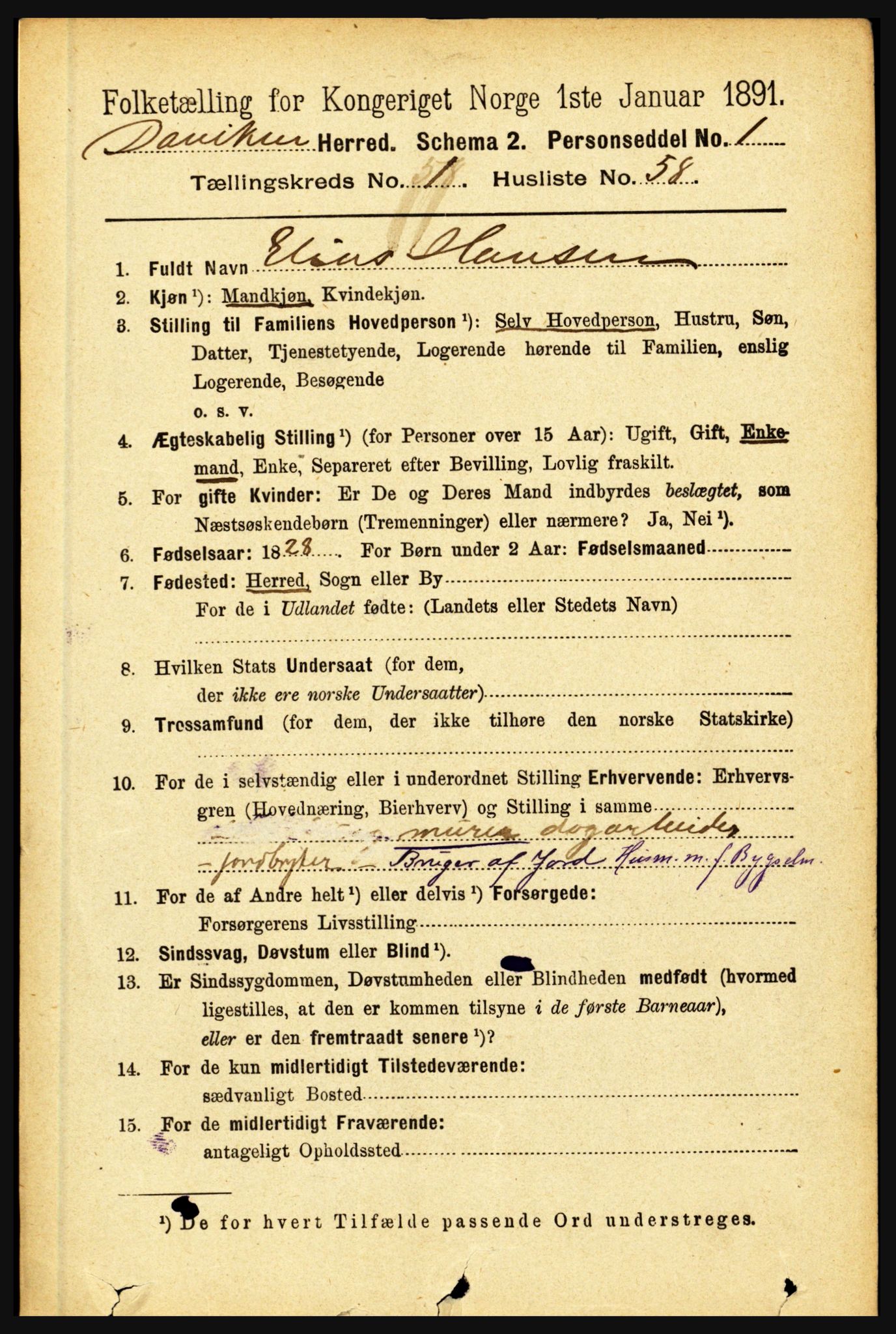 RA, 1891 census for 1442 Davik, 1891, p. 440