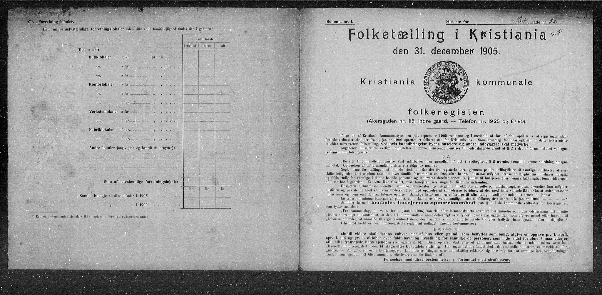 OBA, Municipal Census 1905 for Kristiania, 1905, p. 5930