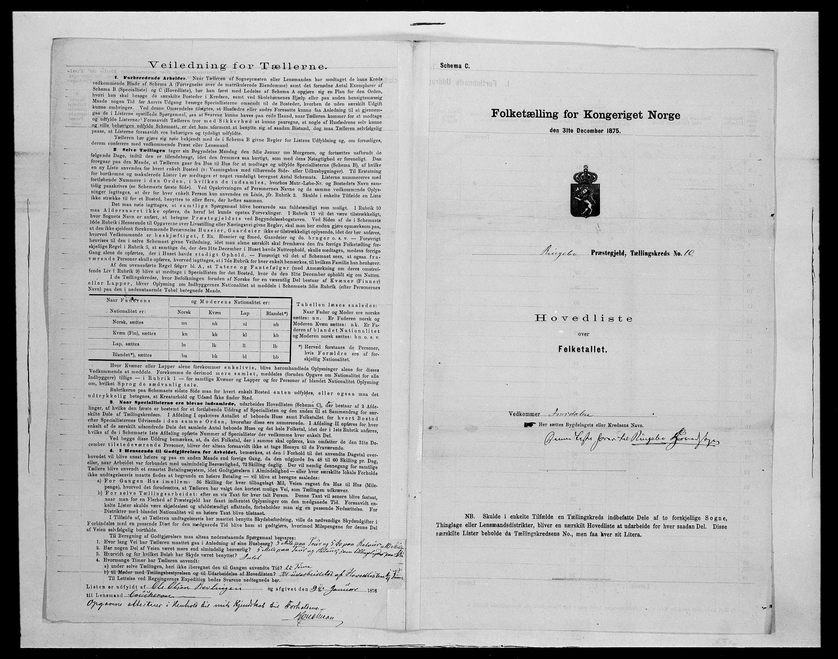 SAH, 1875 census for 0520P Ringebu, 1875, p. 42