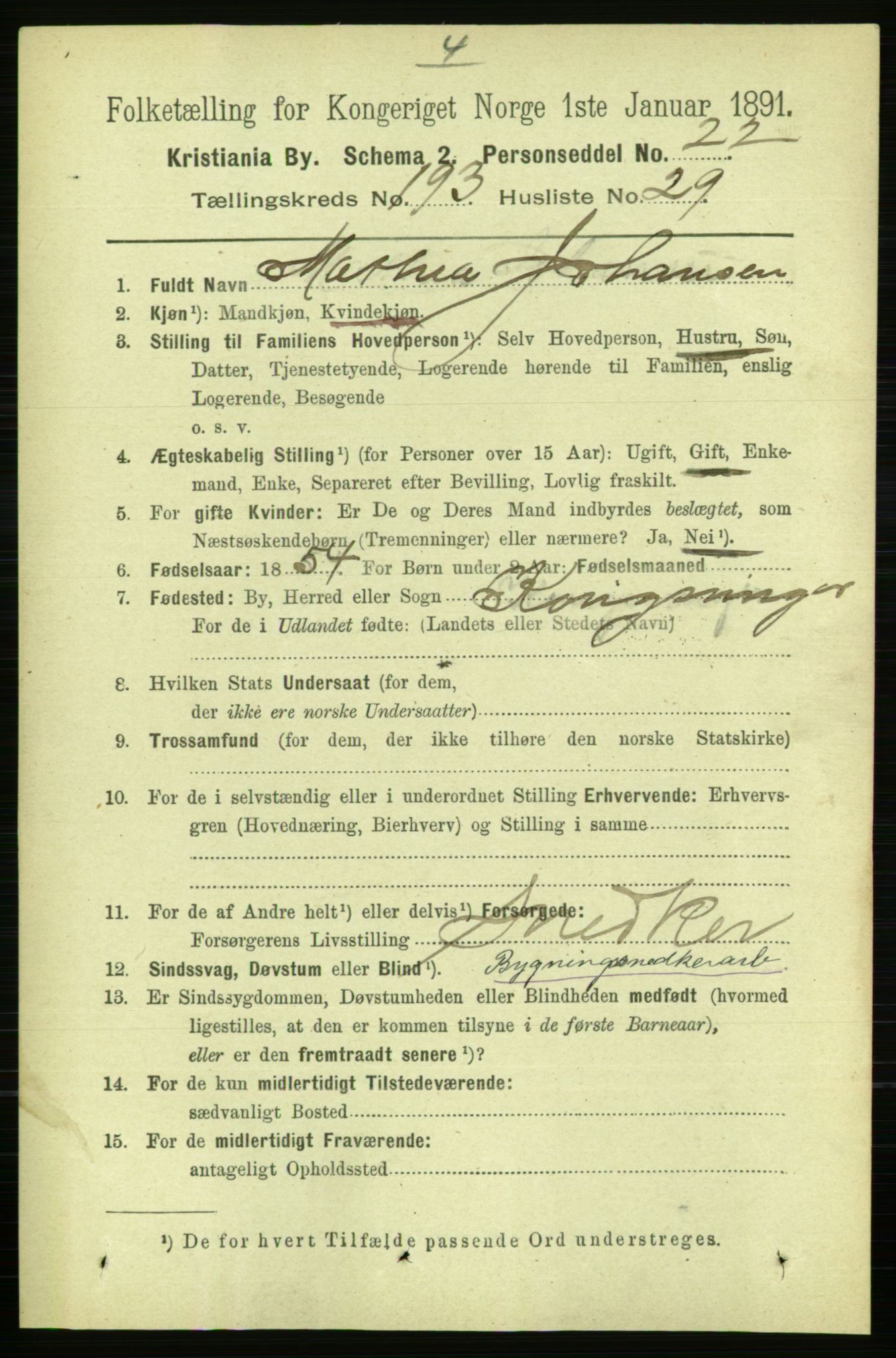 RA, 1891 census for 0301 Kristiania, 1891, p. 116806