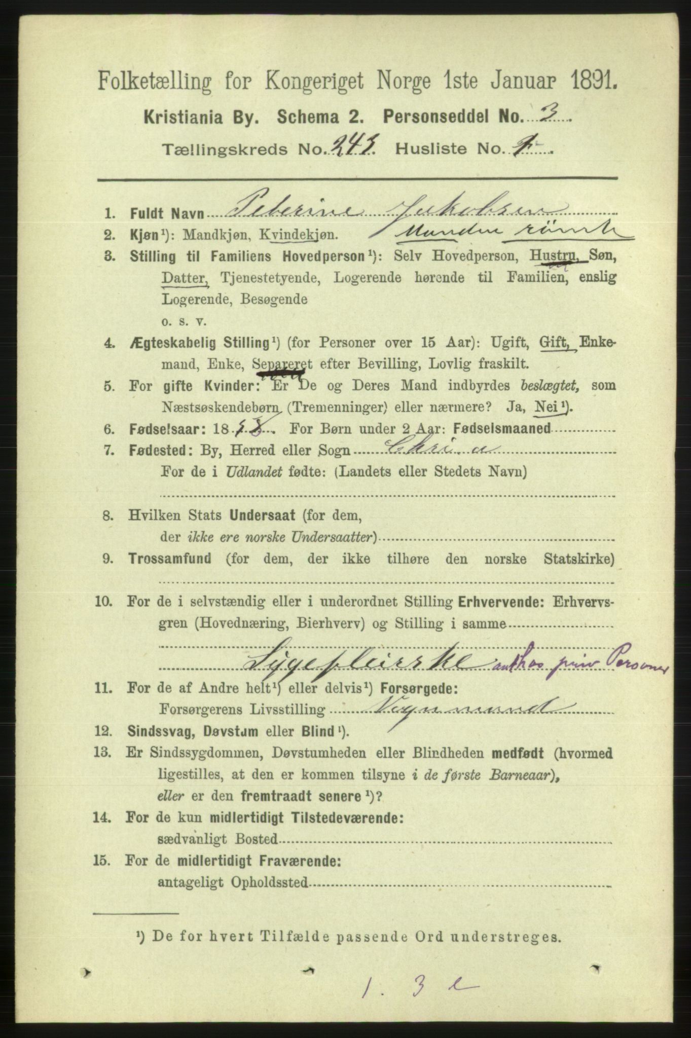 RA, 1891 census for 0301 Kristiania, 1891, p. 147808