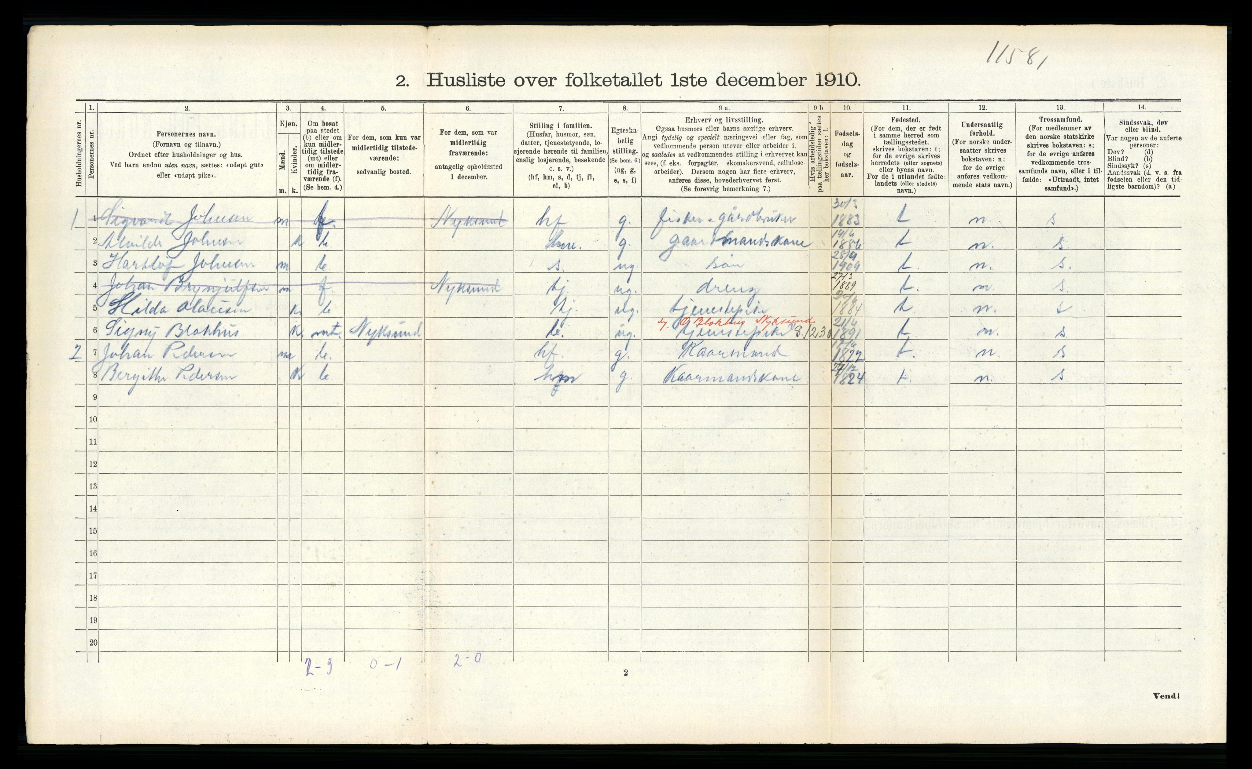 RA, 1910 census for Øksnes, 1910, p. 619