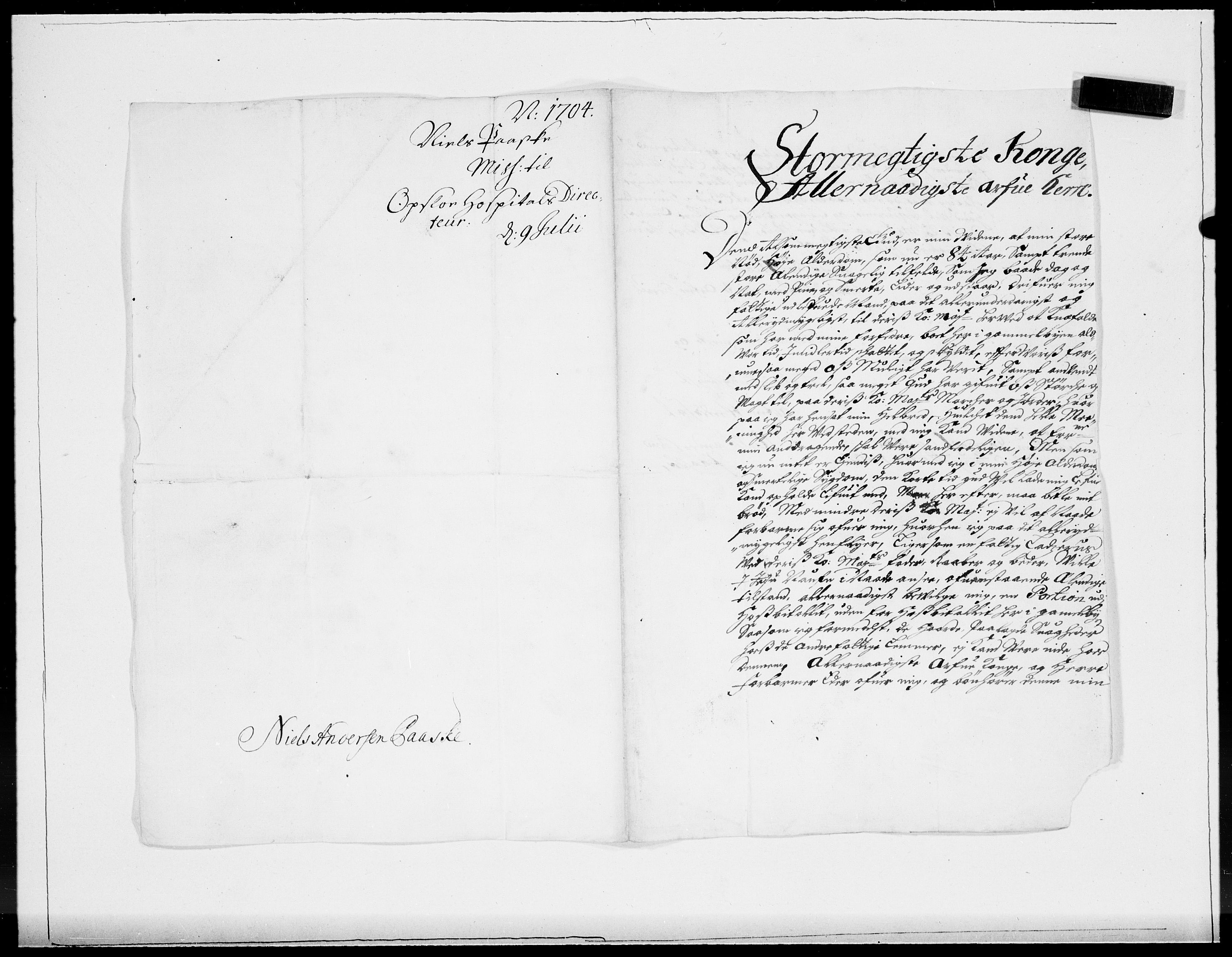 Danske Kanselli 1572-1799, RA/EA-3023/F/Fc/Fcc/Fcca/L0057: Norske innlegg 1572-1799, 1704, p. 110